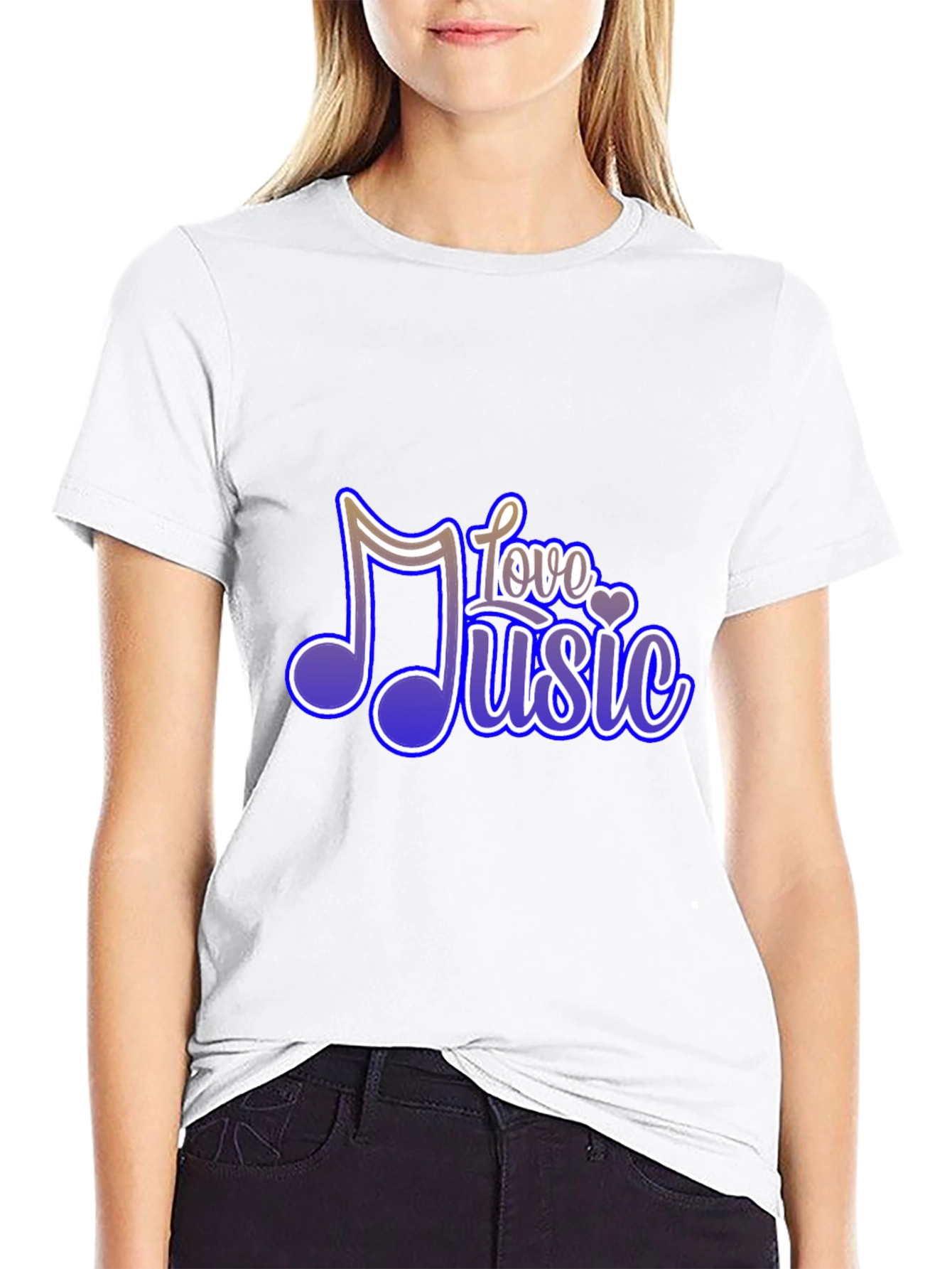 Love Music Graphic Tee - Soft Black T-Shirt