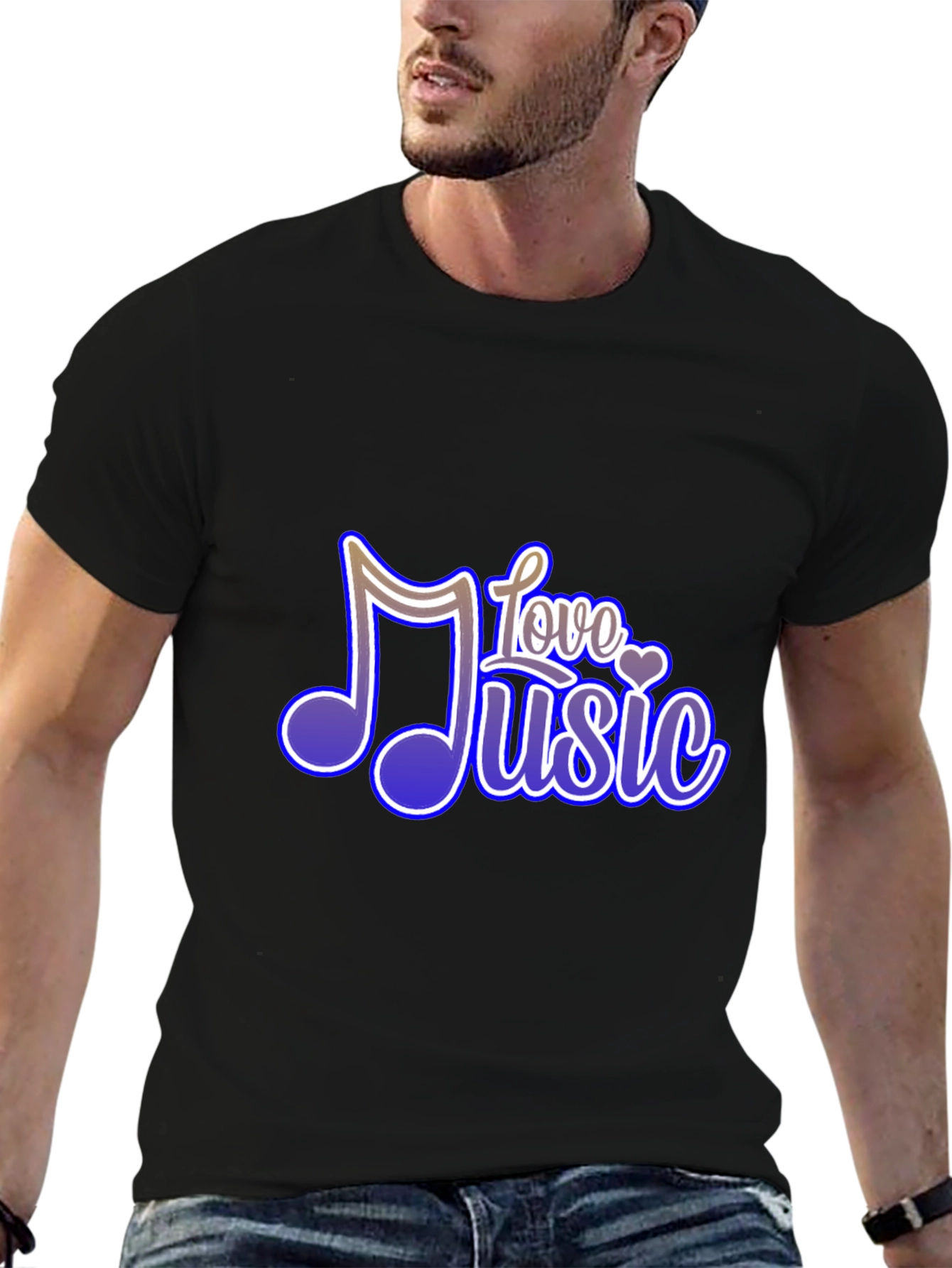 Love Music Graphic Tee - Soft Black T-Shirt