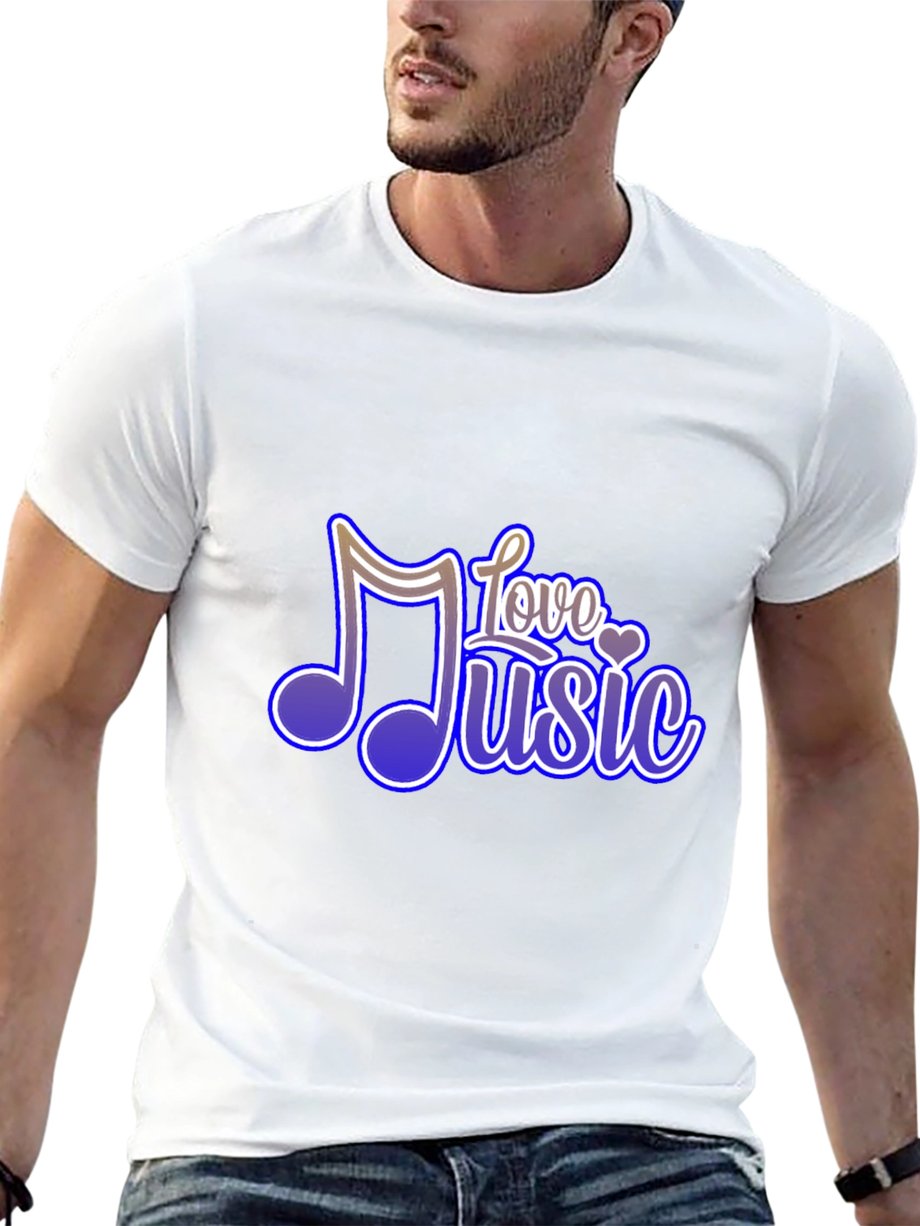 Love Music Graphic Tee - Soft Black T-Shirt