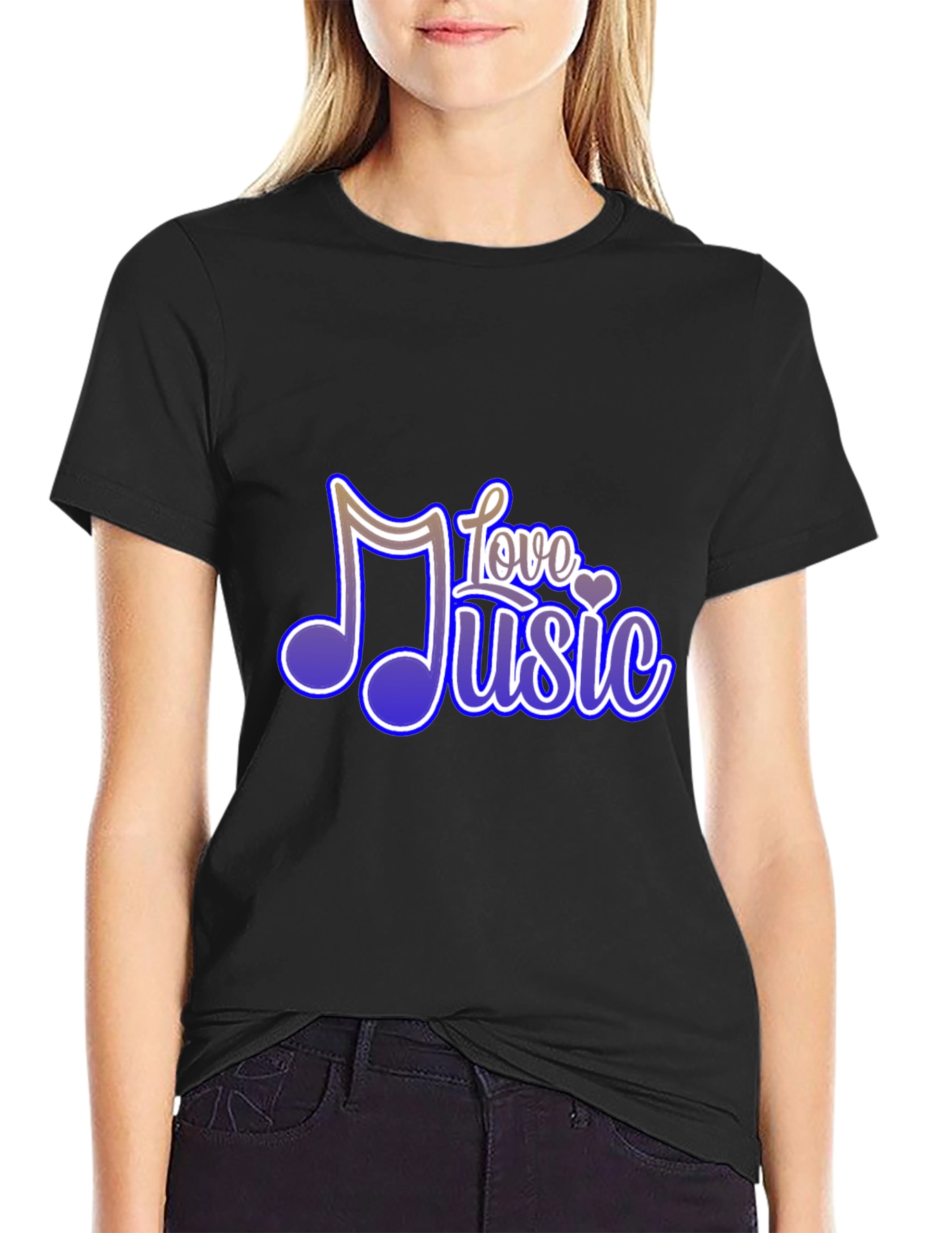 Love Music Graphic Tee - Soft Black T-Shirt