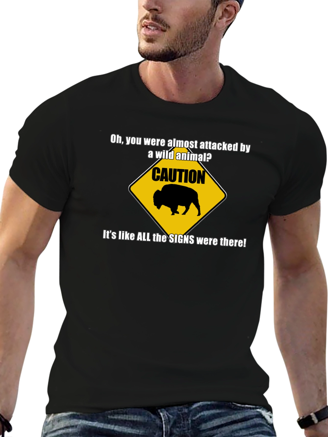 Caution Wild Animal Graphic T-Shirt