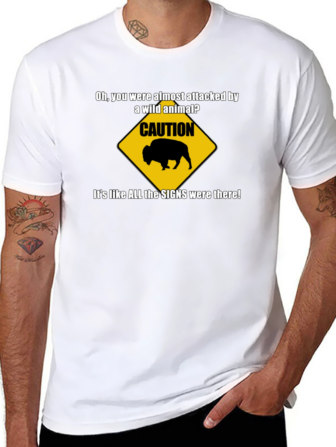 Caution Wild Animal Graphic T-Shirt