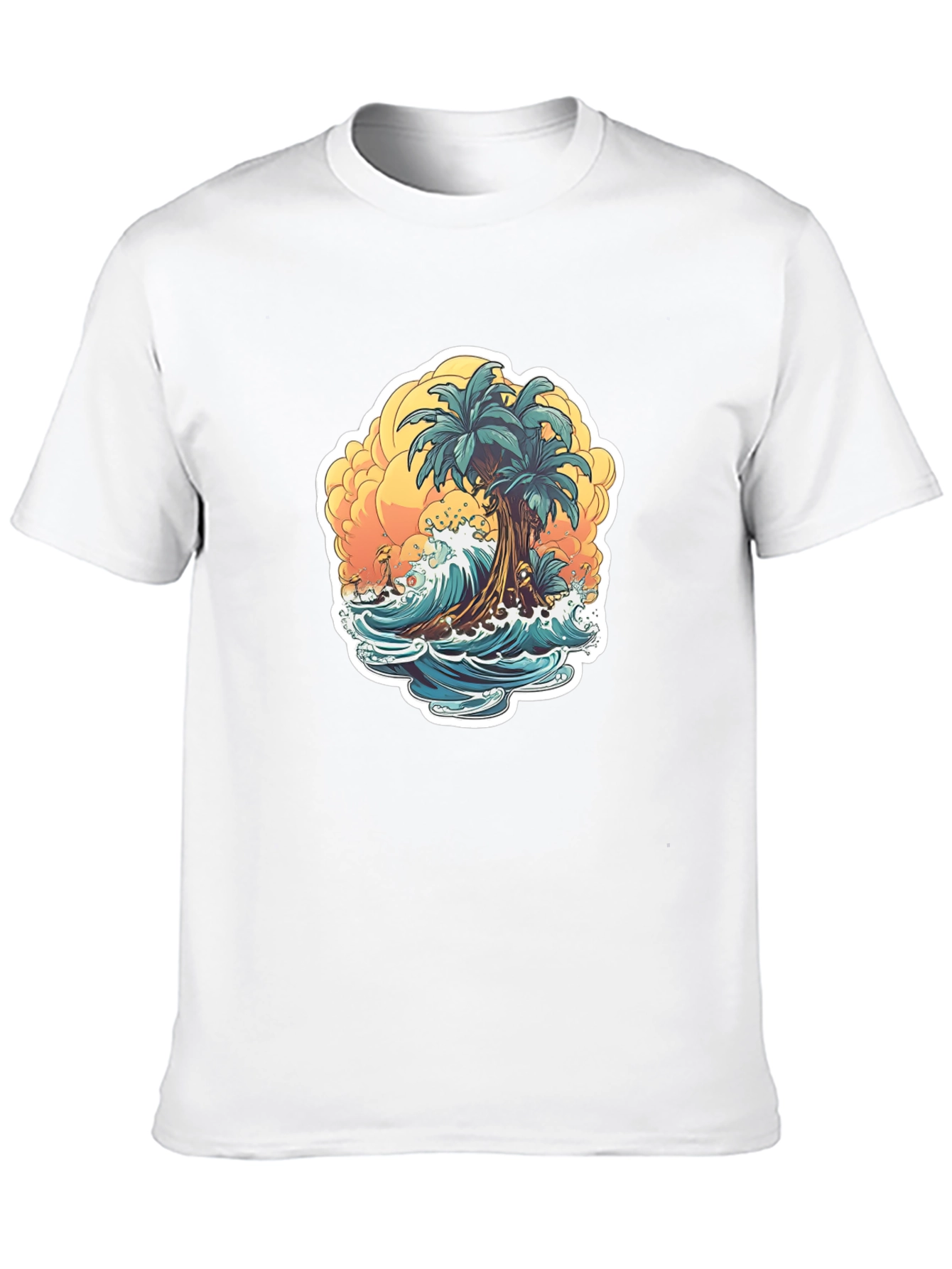 Tropical Beach Graphic T-Shirt - Island Vibes