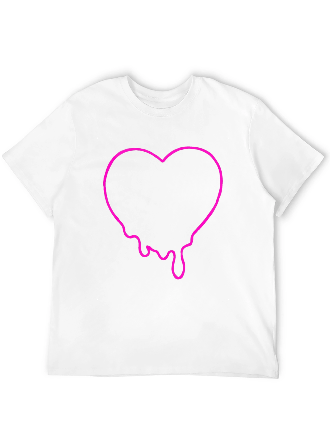Dripping Heart Graphic Tee - Black Cotton T-Shirt
