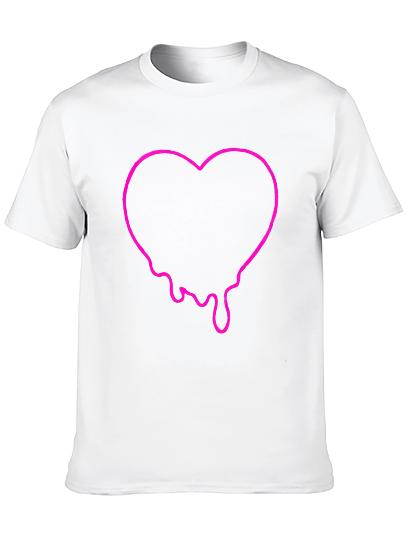 Dripping Heart Graphic Tee - Black Cotton T-Shirt