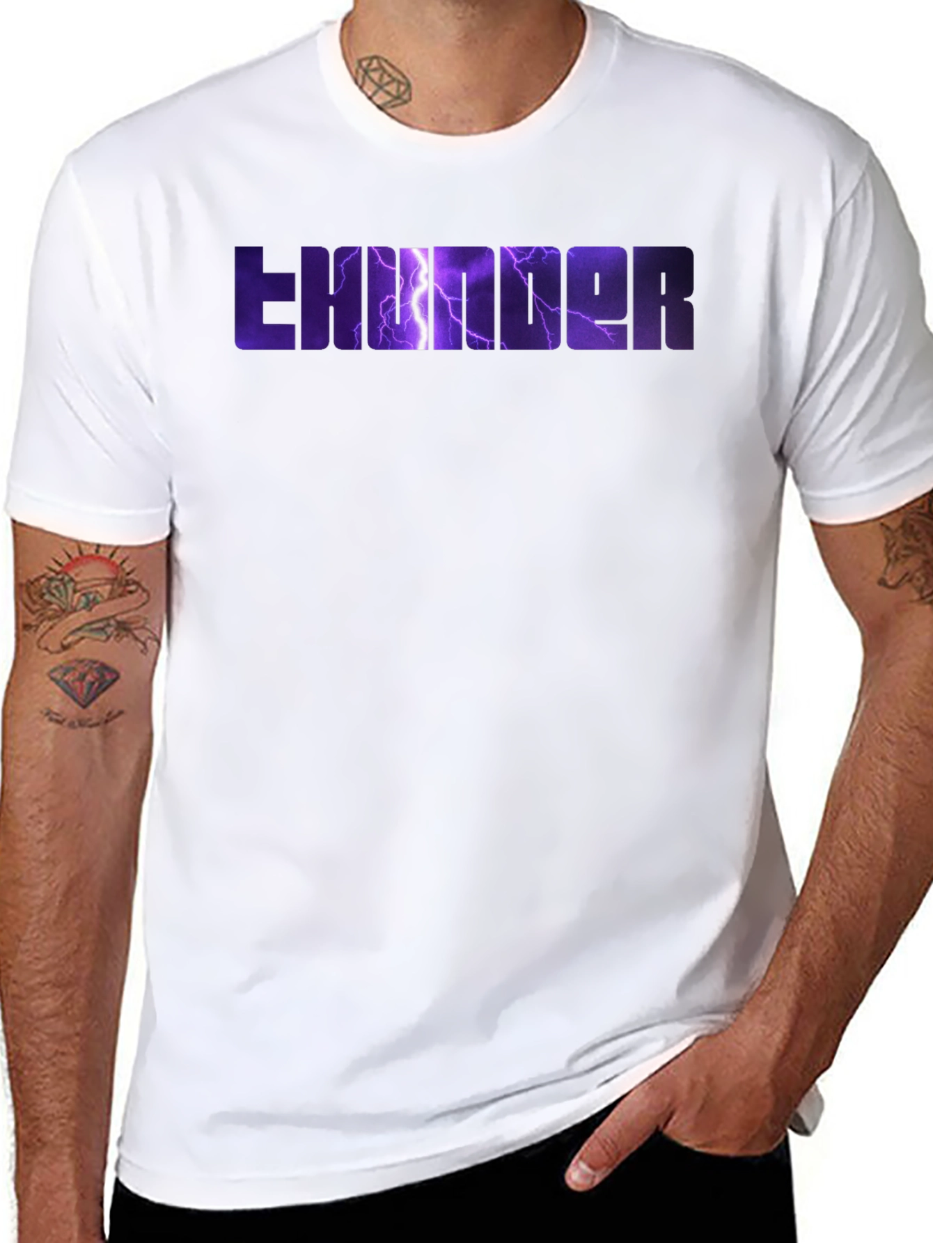 Thunder Graphic Print Black T-Shirt