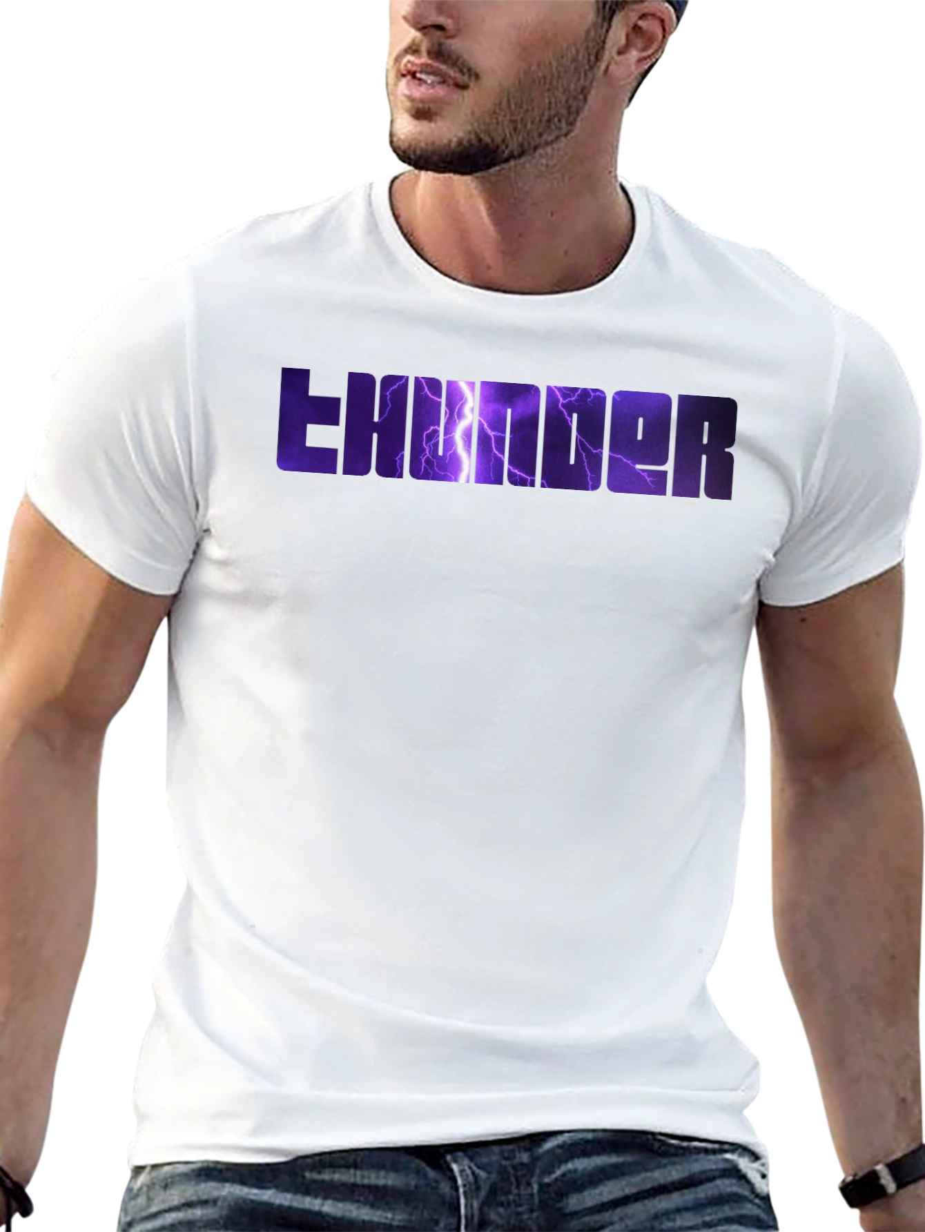 Thunder Graphic Print Black T-Shirt