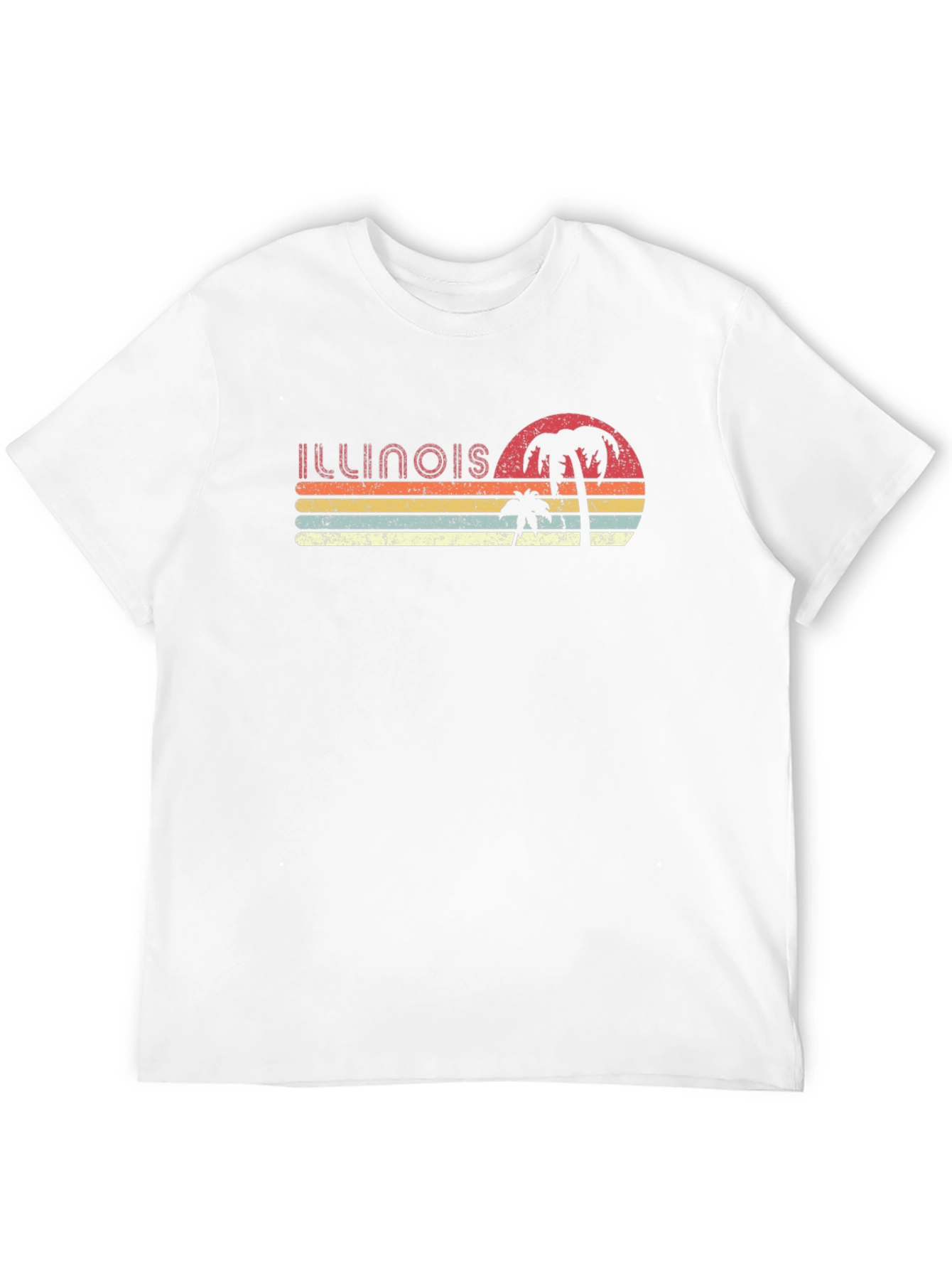 Retro Illinois Palm Sunset T-Shirt
