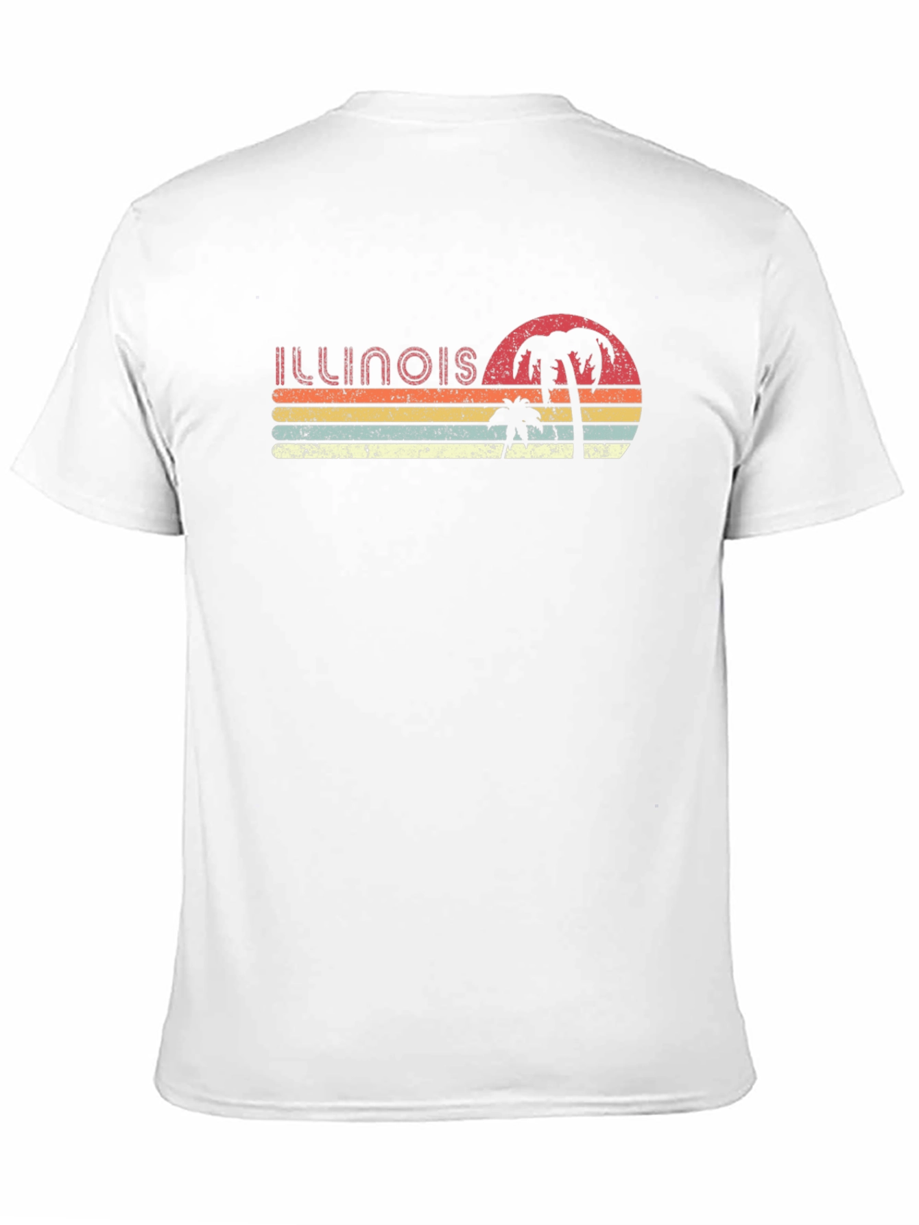 Retro Illinois Palm Sunset T-Shirt