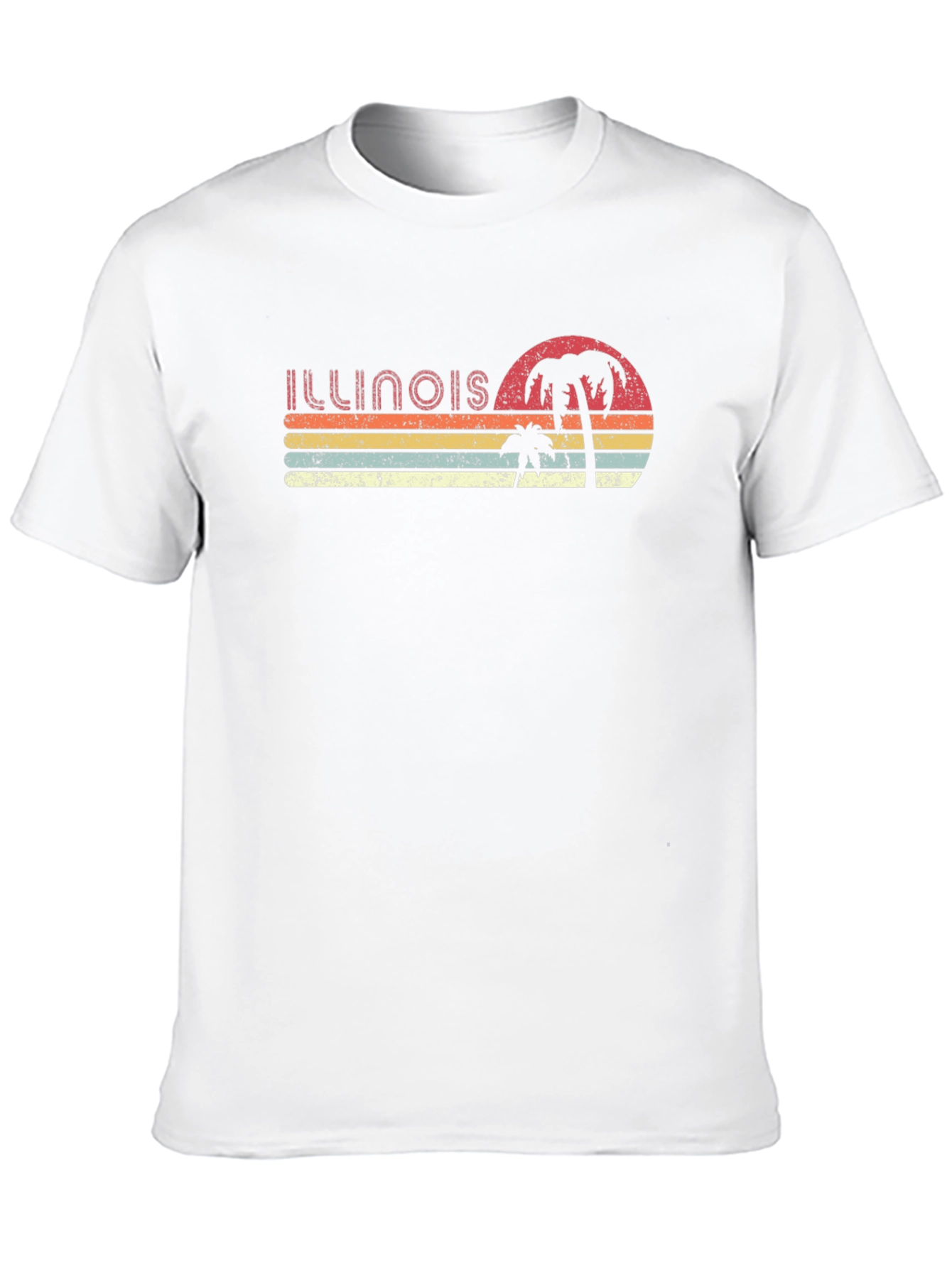 Retro Illinois Palm Sunset T-Shirt
