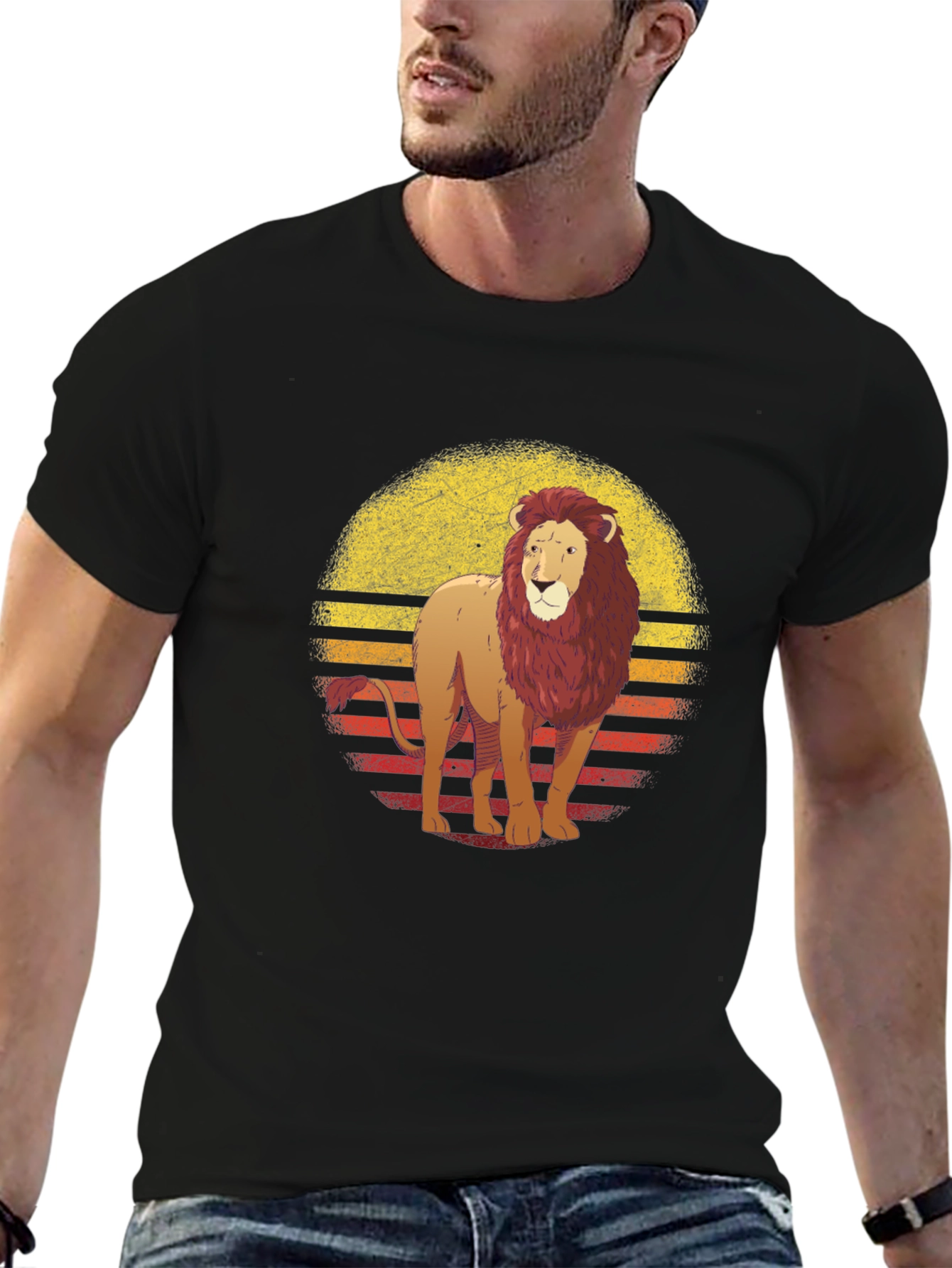 Retro Lion Graphic Tee - Stylish Comfort