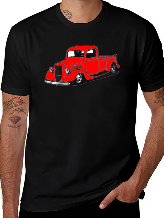 Vintage Red Truck Graphic T-Shirt - Classic Car Tee