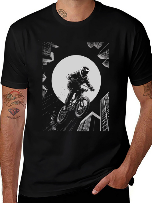 BMX Rider Graphic Tee - Black Cotton