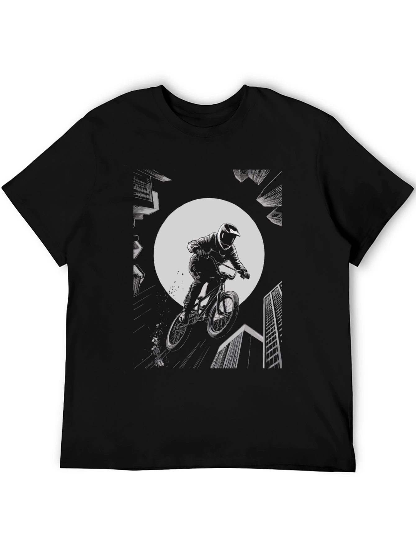 BMX Rider Graphic Tee - Black Cotton