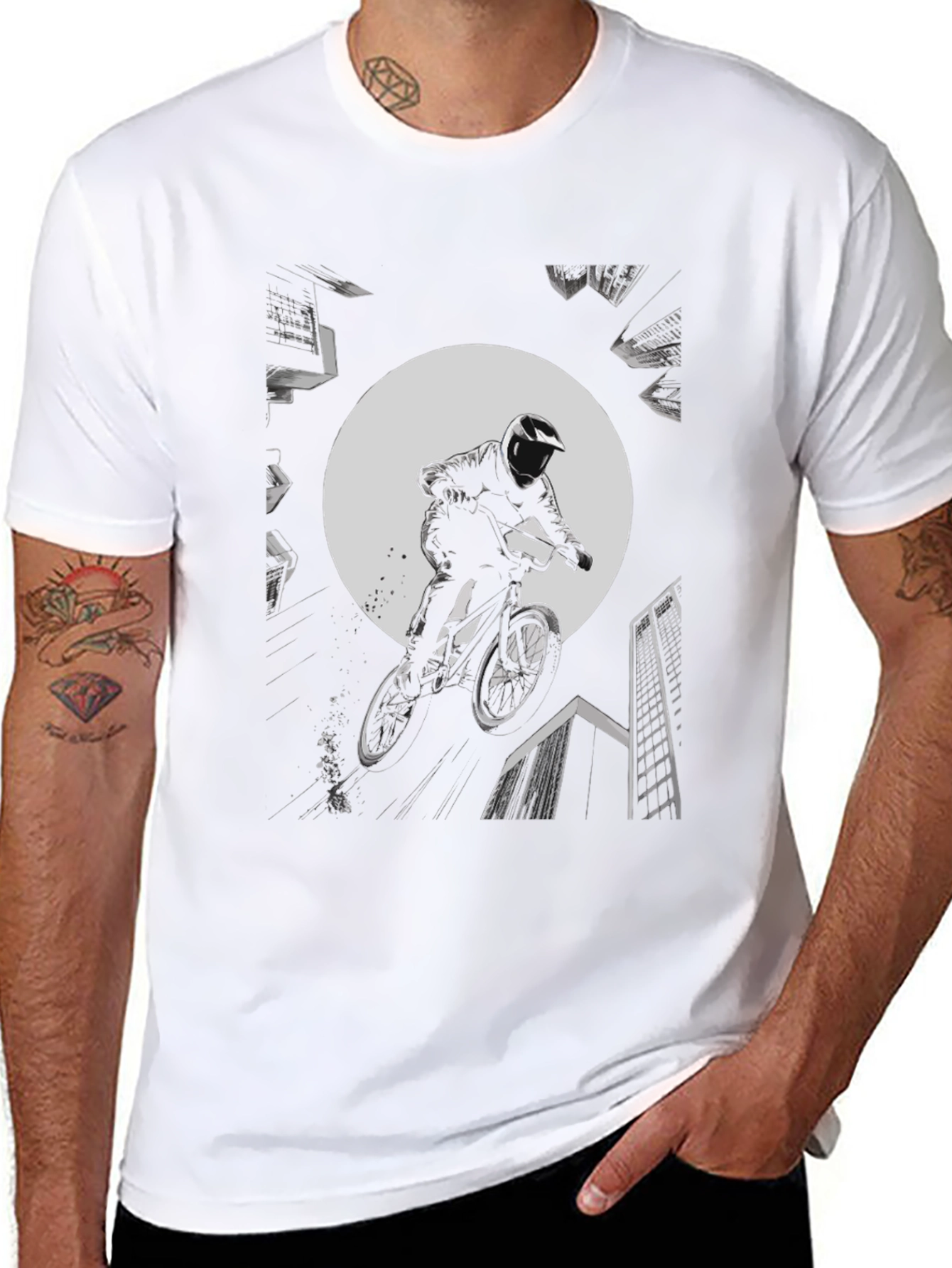 BMX Rider Graphic Tee - Black Cotton