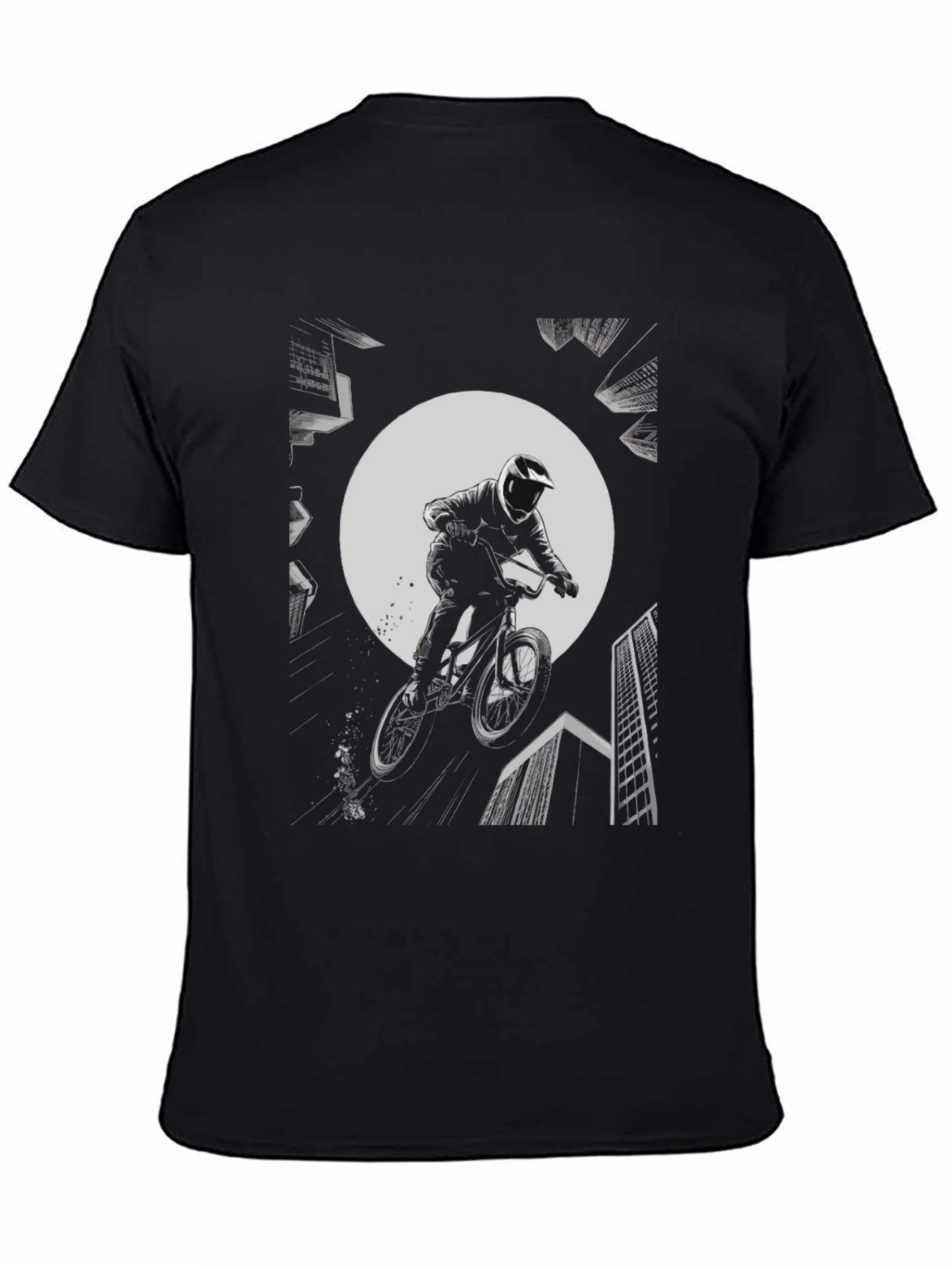 BMX Rider Graphic Tee - Black Cotton