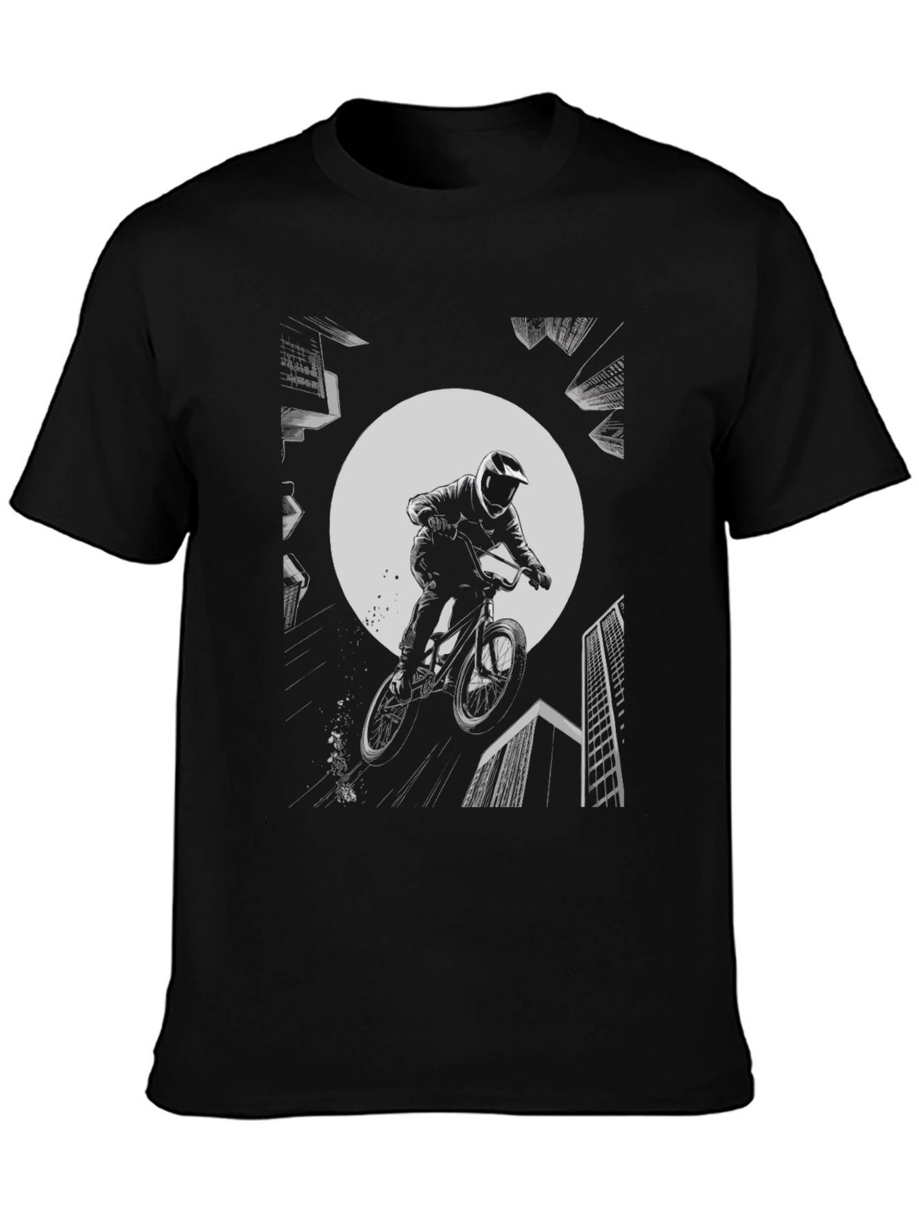 BMX Rider Graphic Tee - Black Cotton