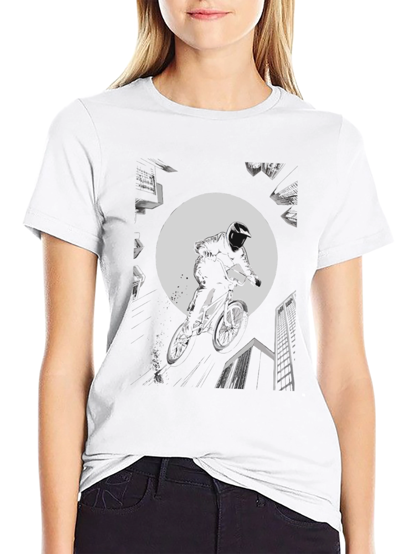 BMX Rider Graphic Tee - Black Cotton