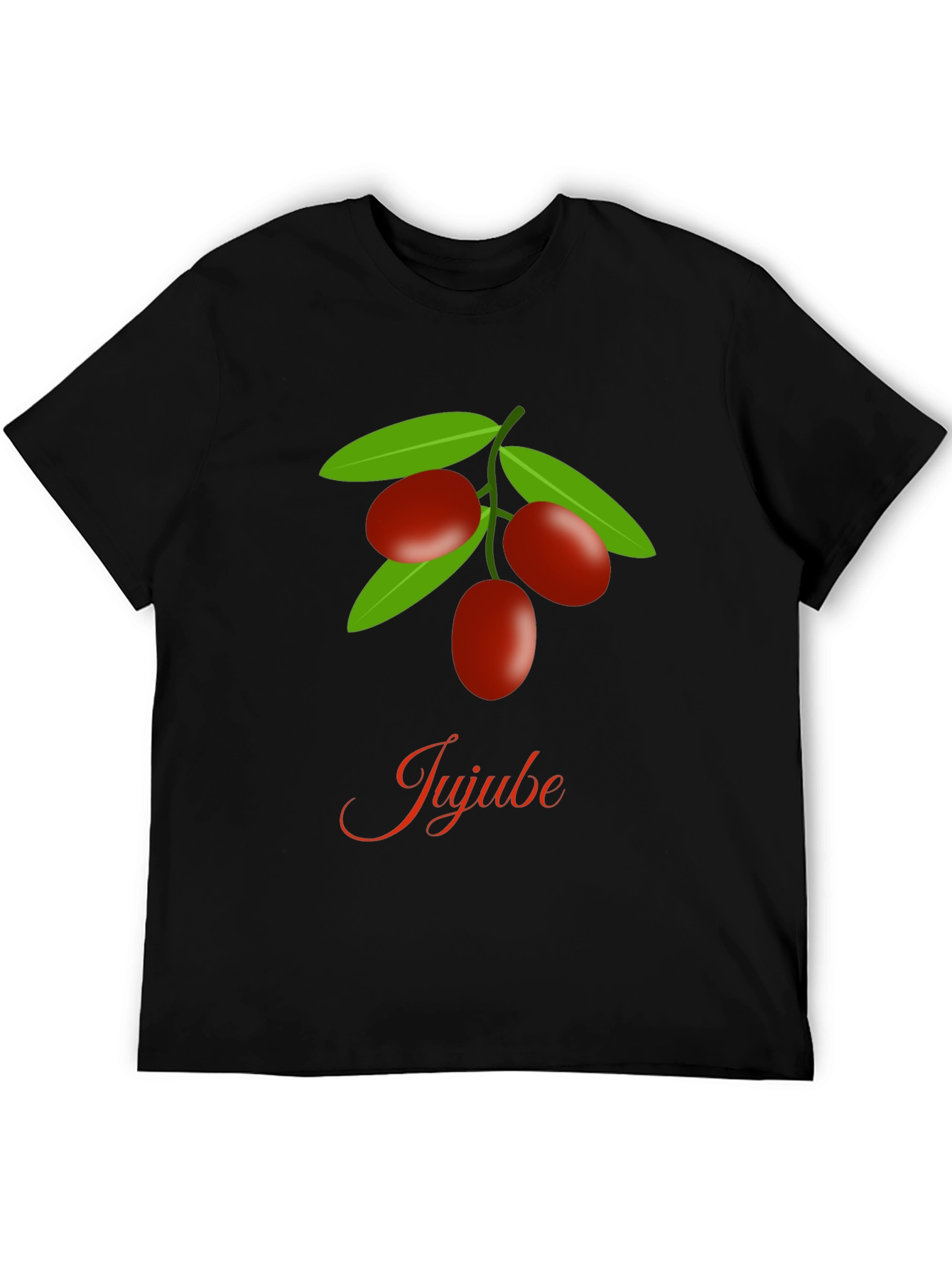 Jujube Fruit Graphic Black T-Shirt
