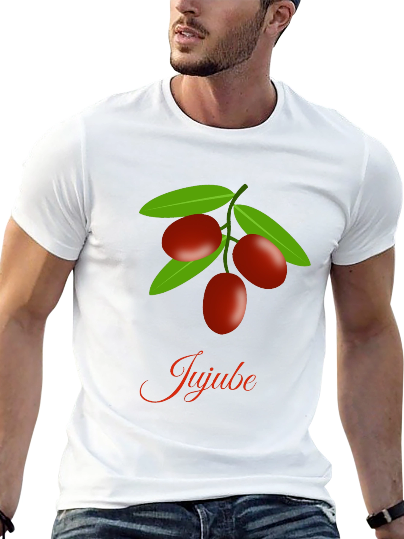 Jujube Fruit Graphic Black T-Shirt