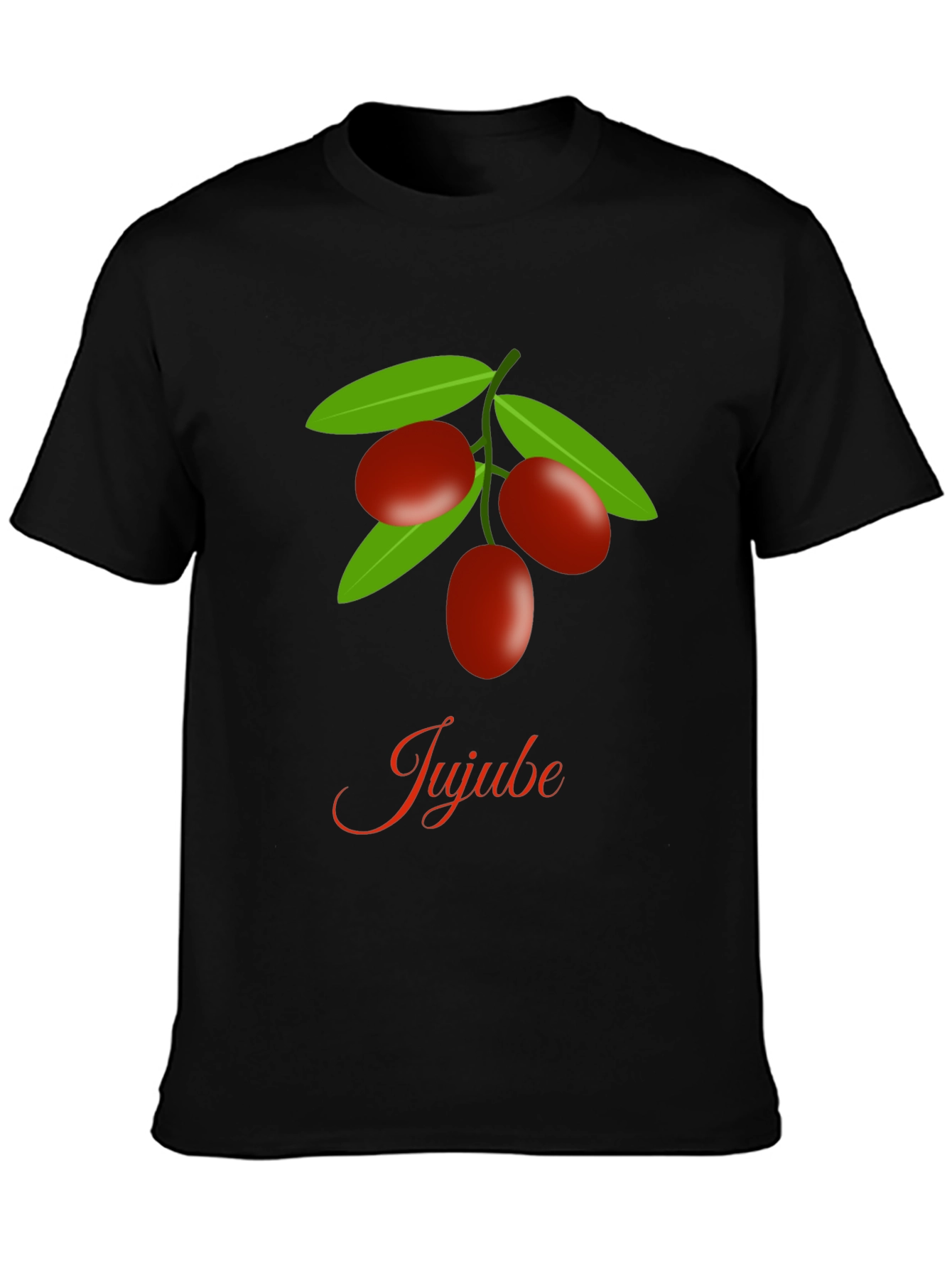 Jujube Fruit Graphic Black T-Shirt