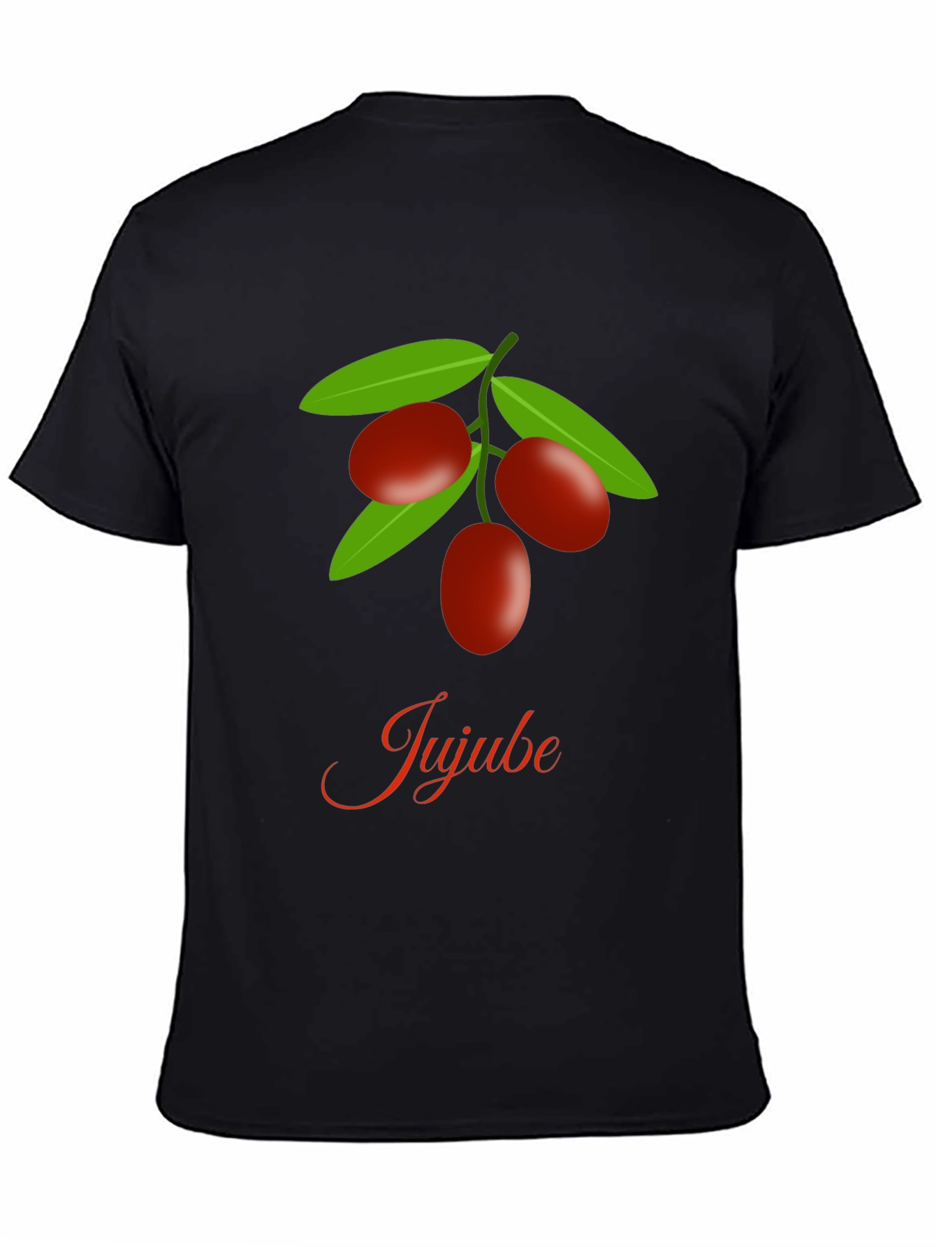 Jujube Fruit Graphic Black T-Shirt