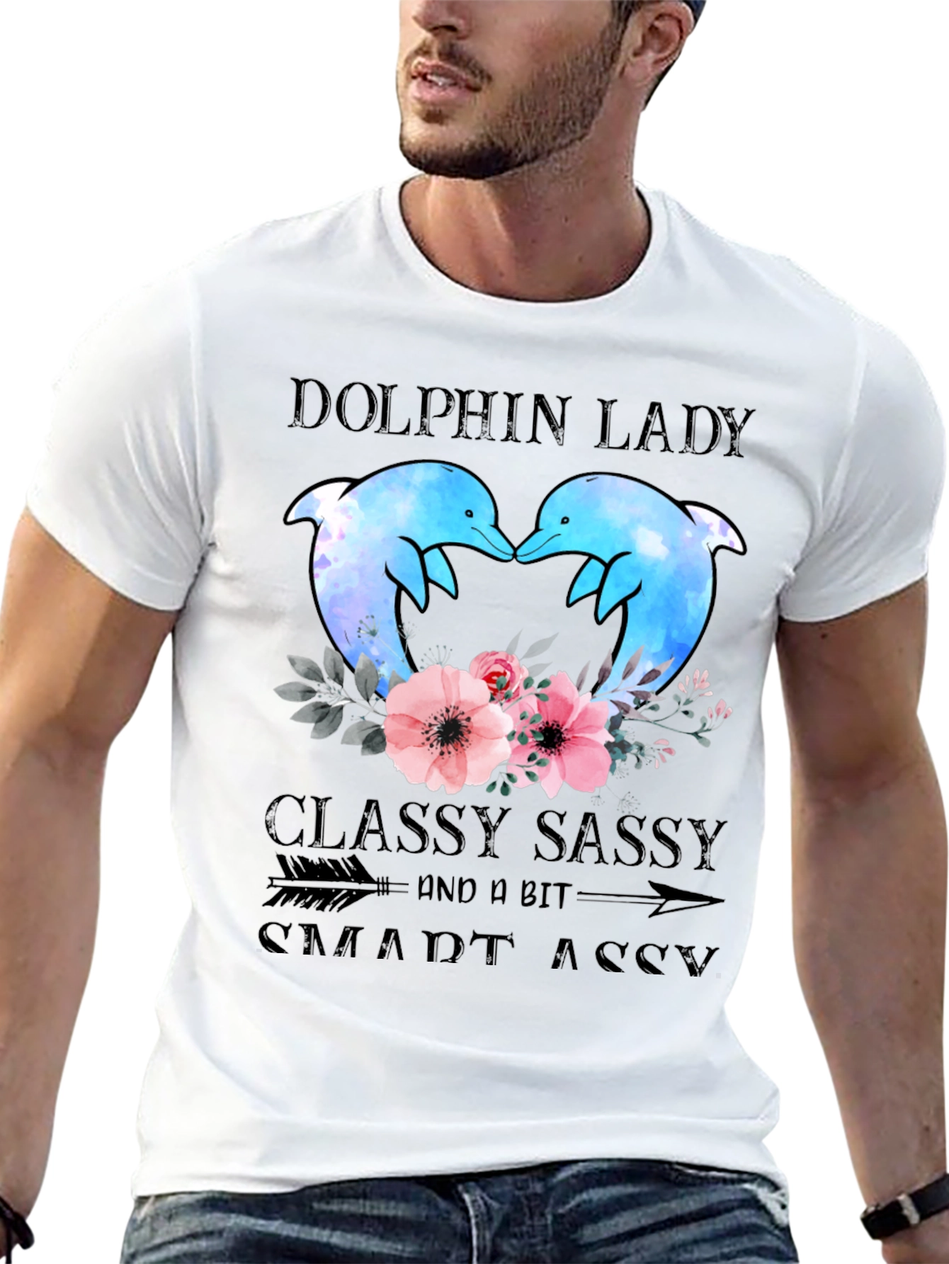Dolphin Lady T-Shirt - Classy Sassy Smart
