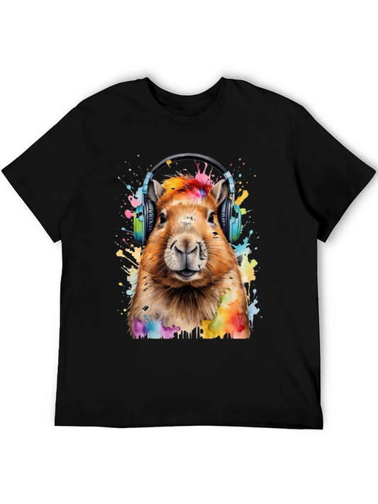 Capybara Headphone Graphic Tee