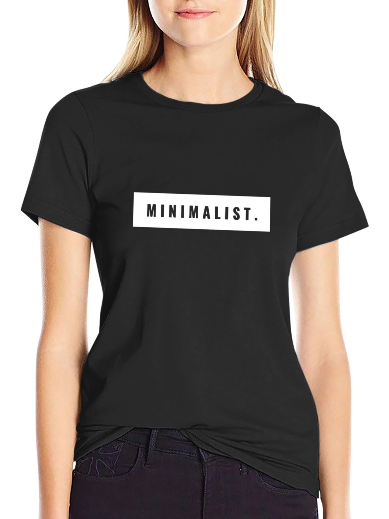 Minimalist Graphic Tee - Black Cotton T-Shirt