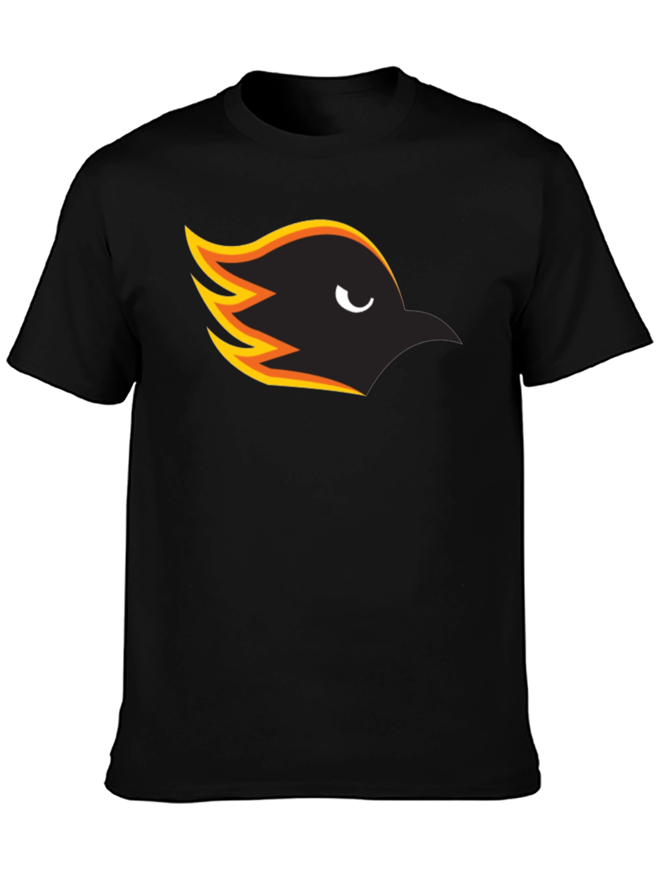 Mens Black T-Shirt with Bird Graphic