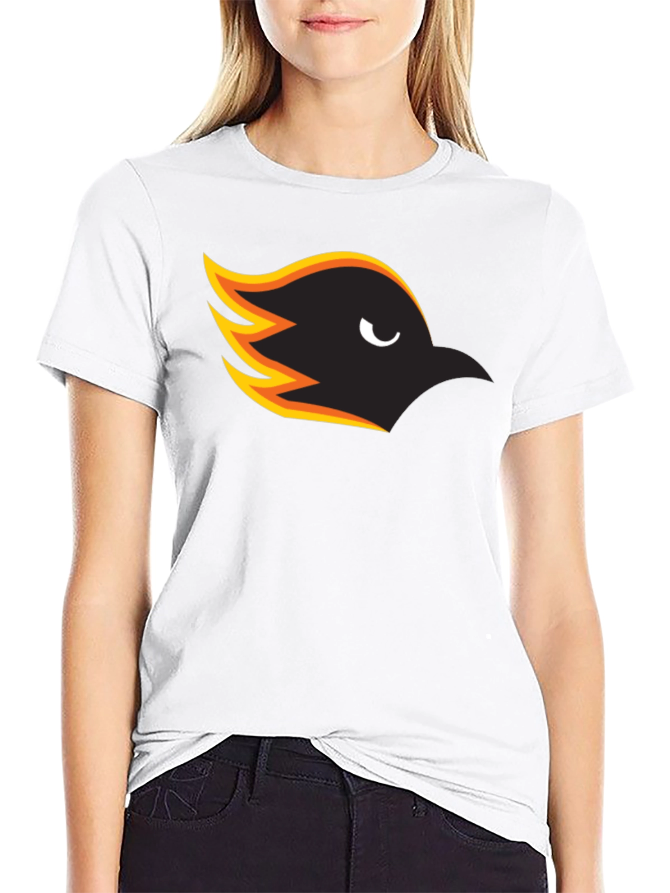 Mens Black T-Shirt with Bird Graphic