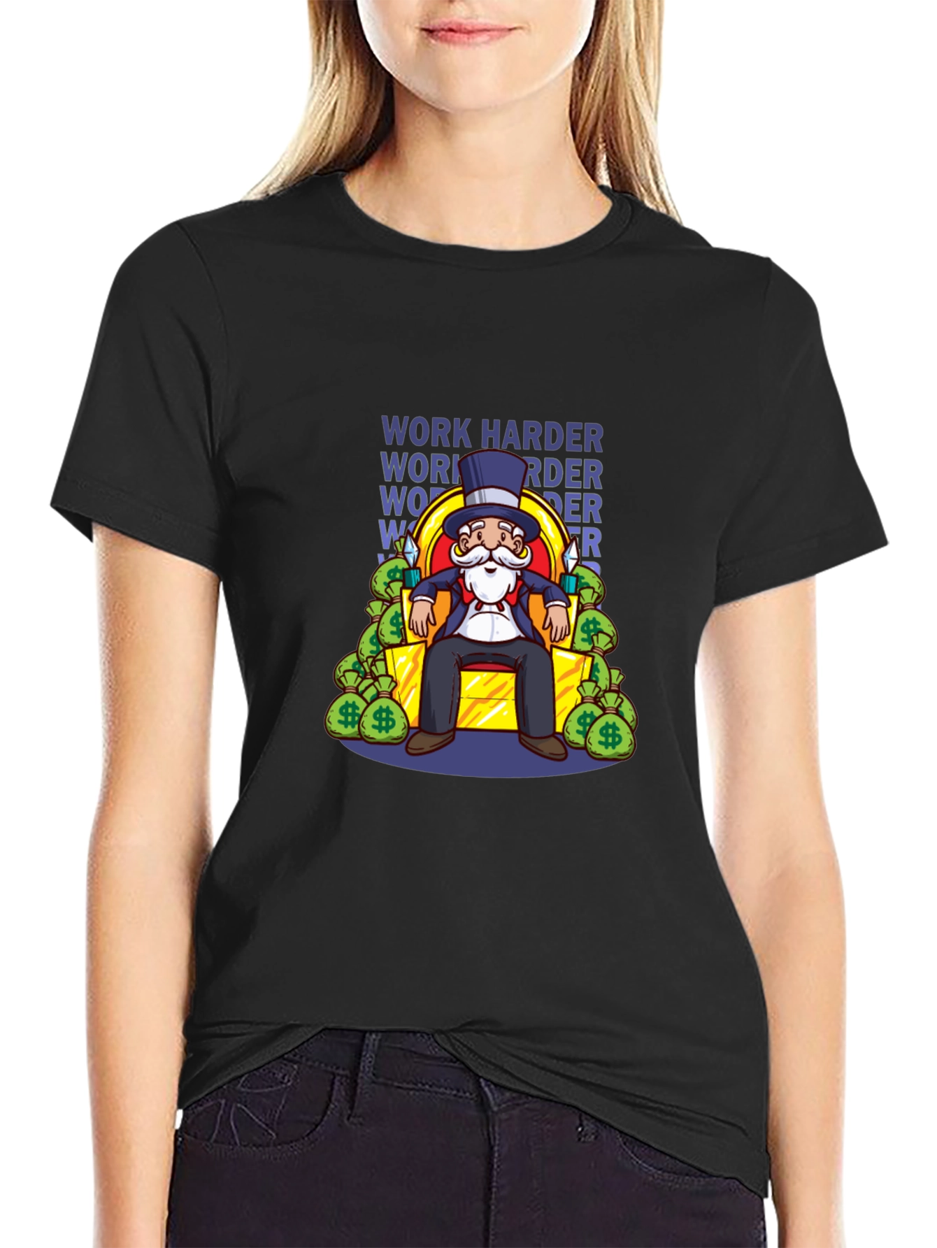 Work Harder Monopoly Man T-Shirt