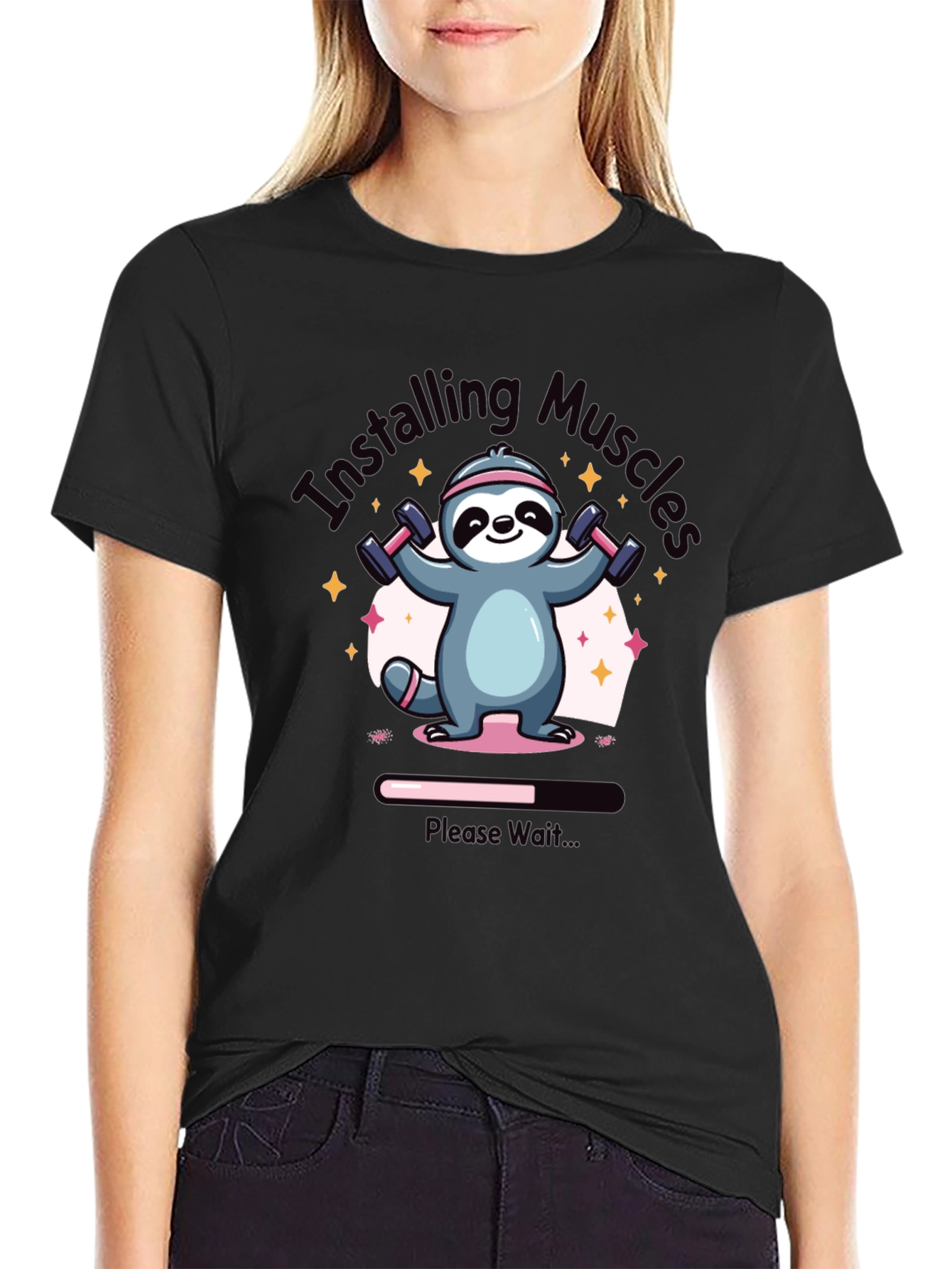 Installing Muscles Sloth Graphic Tee