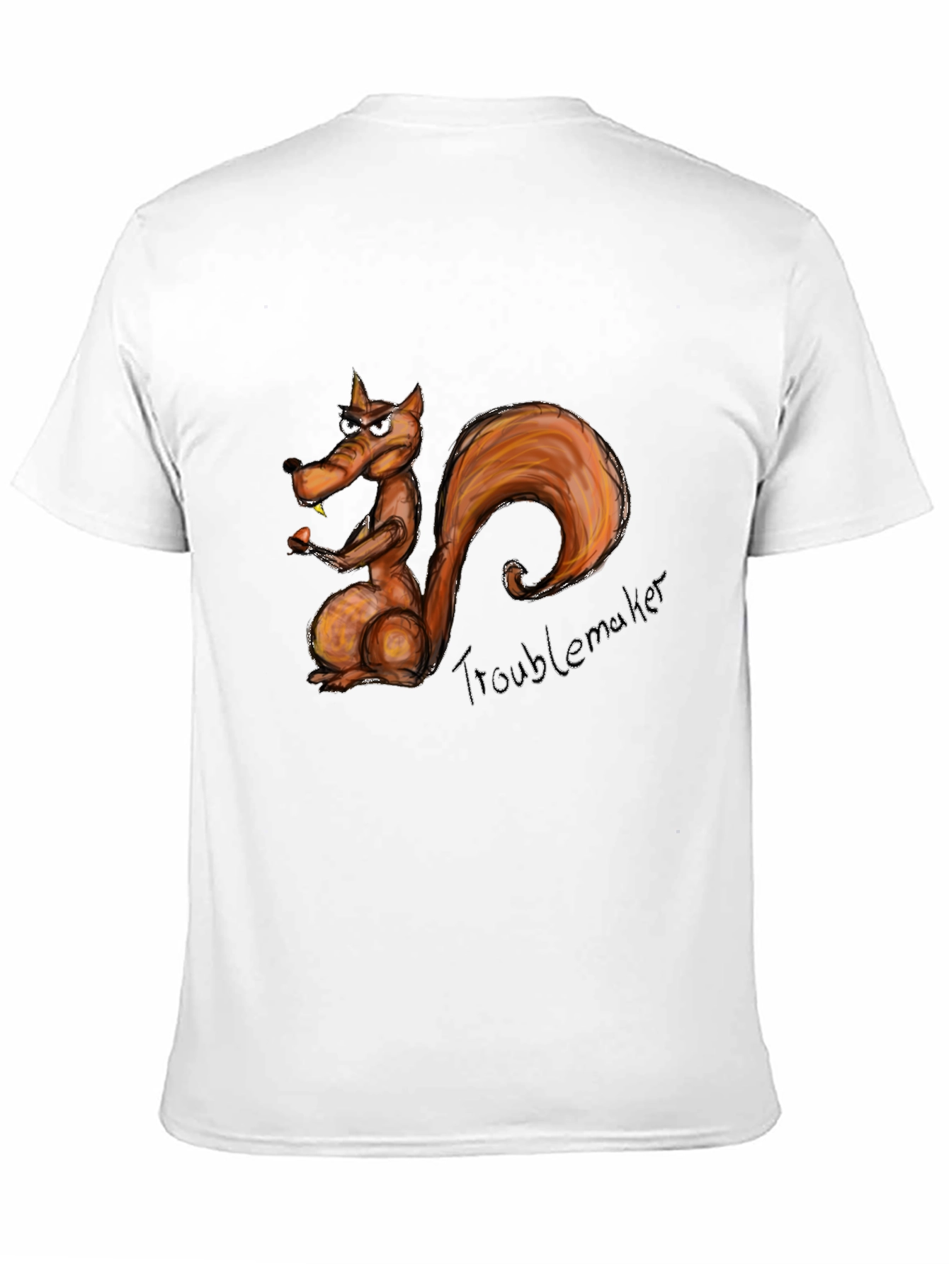 Troublemaker Squirrel Graphic Black T-Shirt