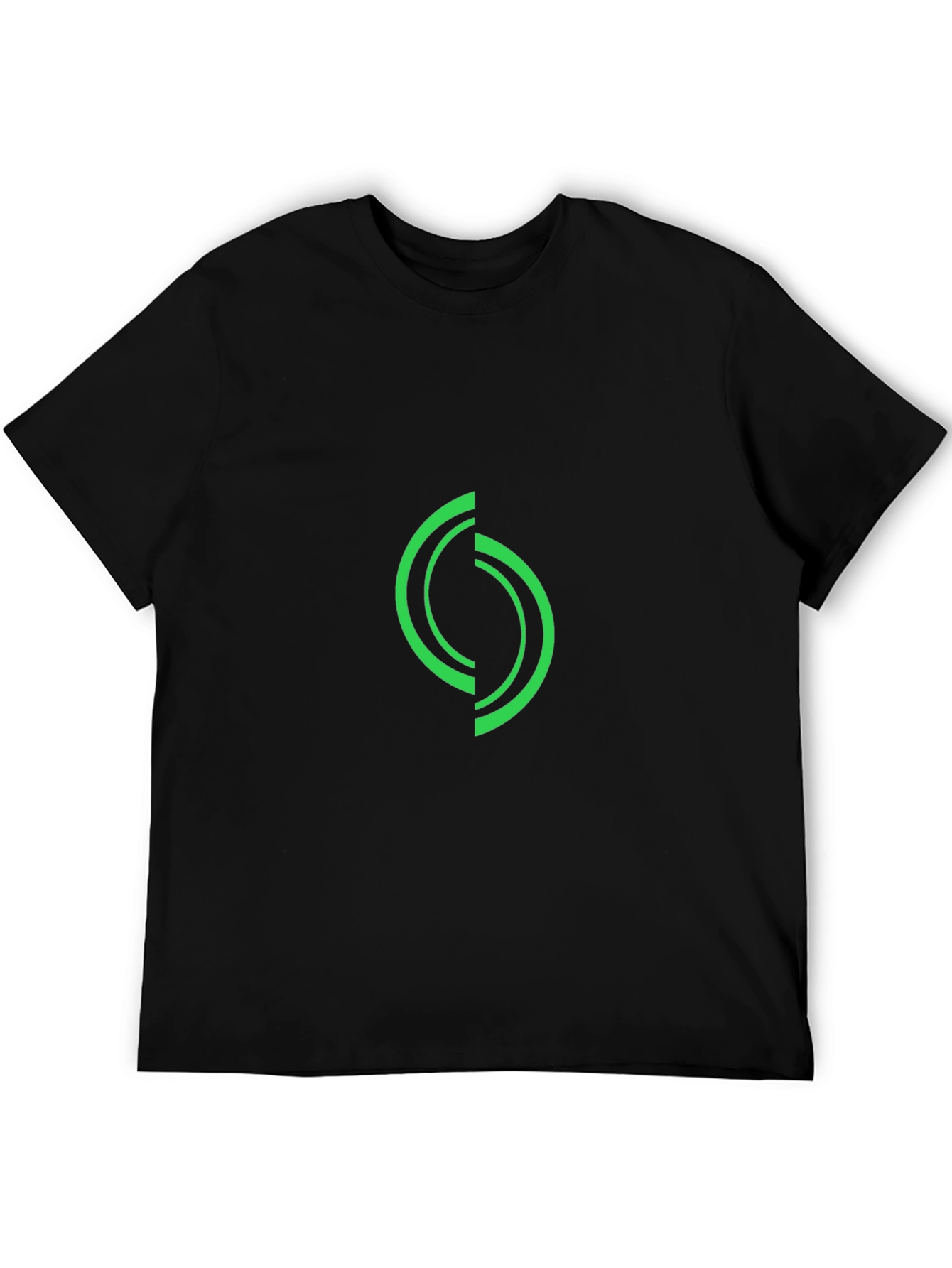 Green Graphic Print Black T-Shirt