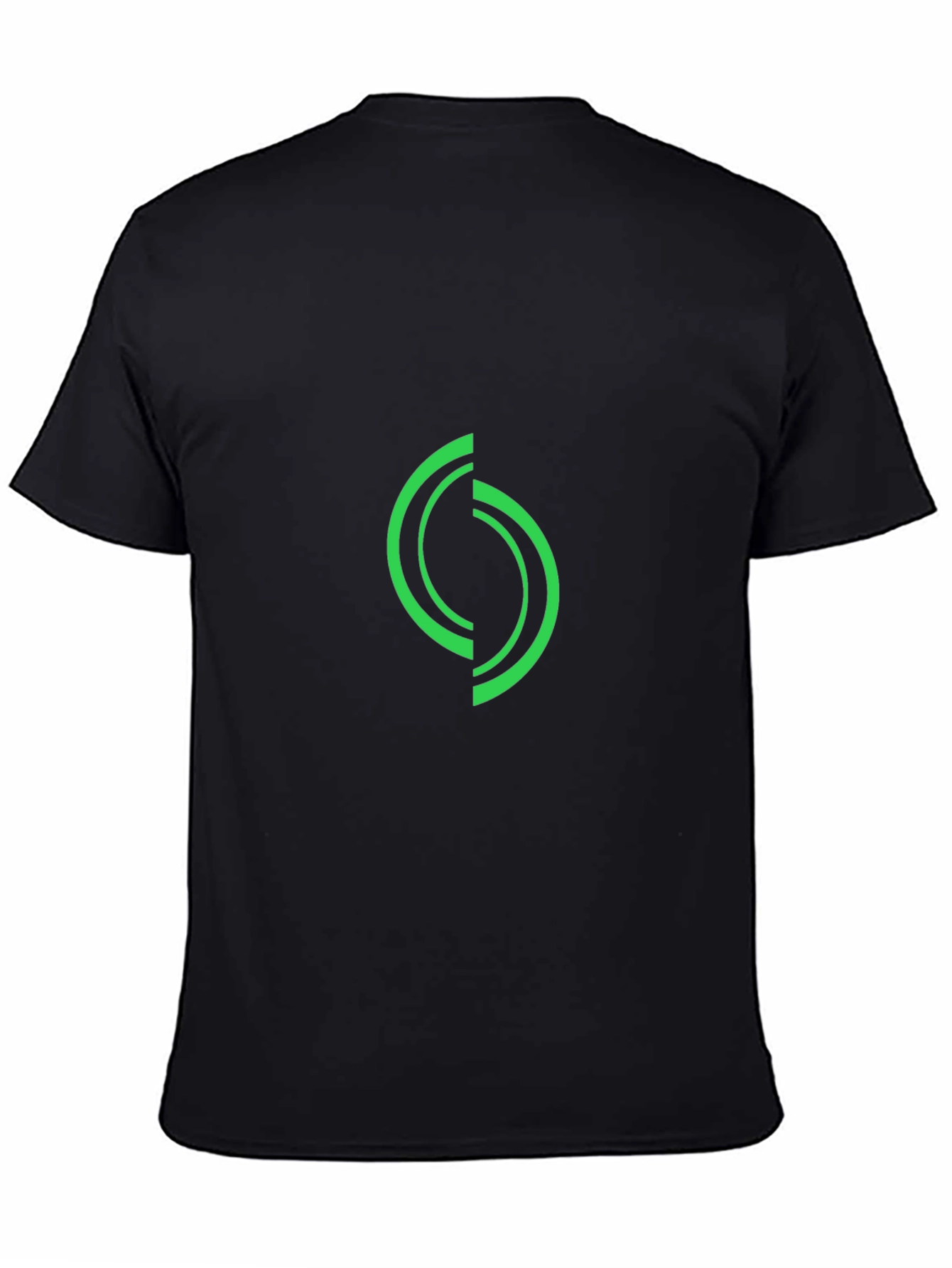 Green Graphic Print Black T-Shirt