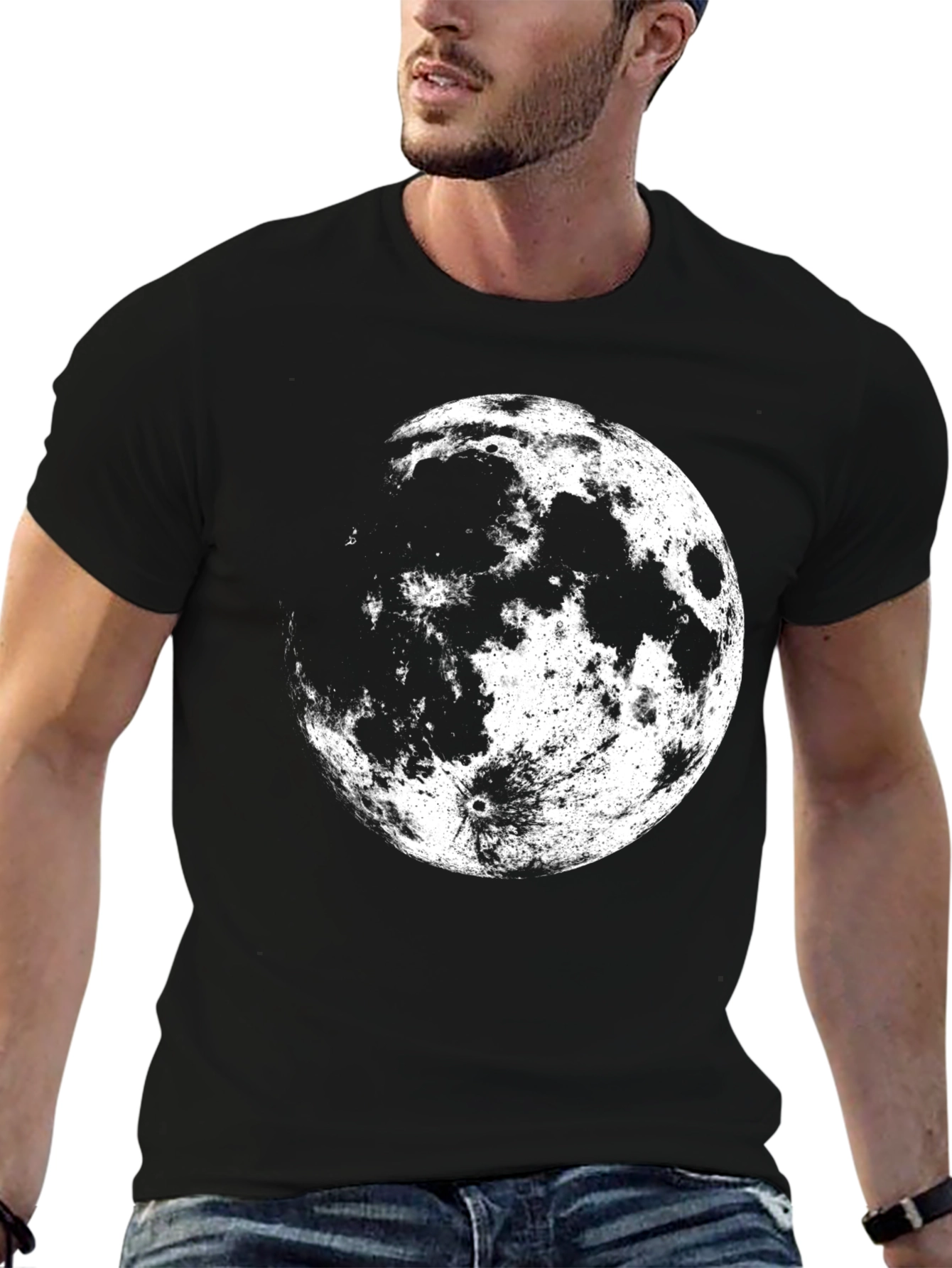 Moon Graphic Black T-Shirt