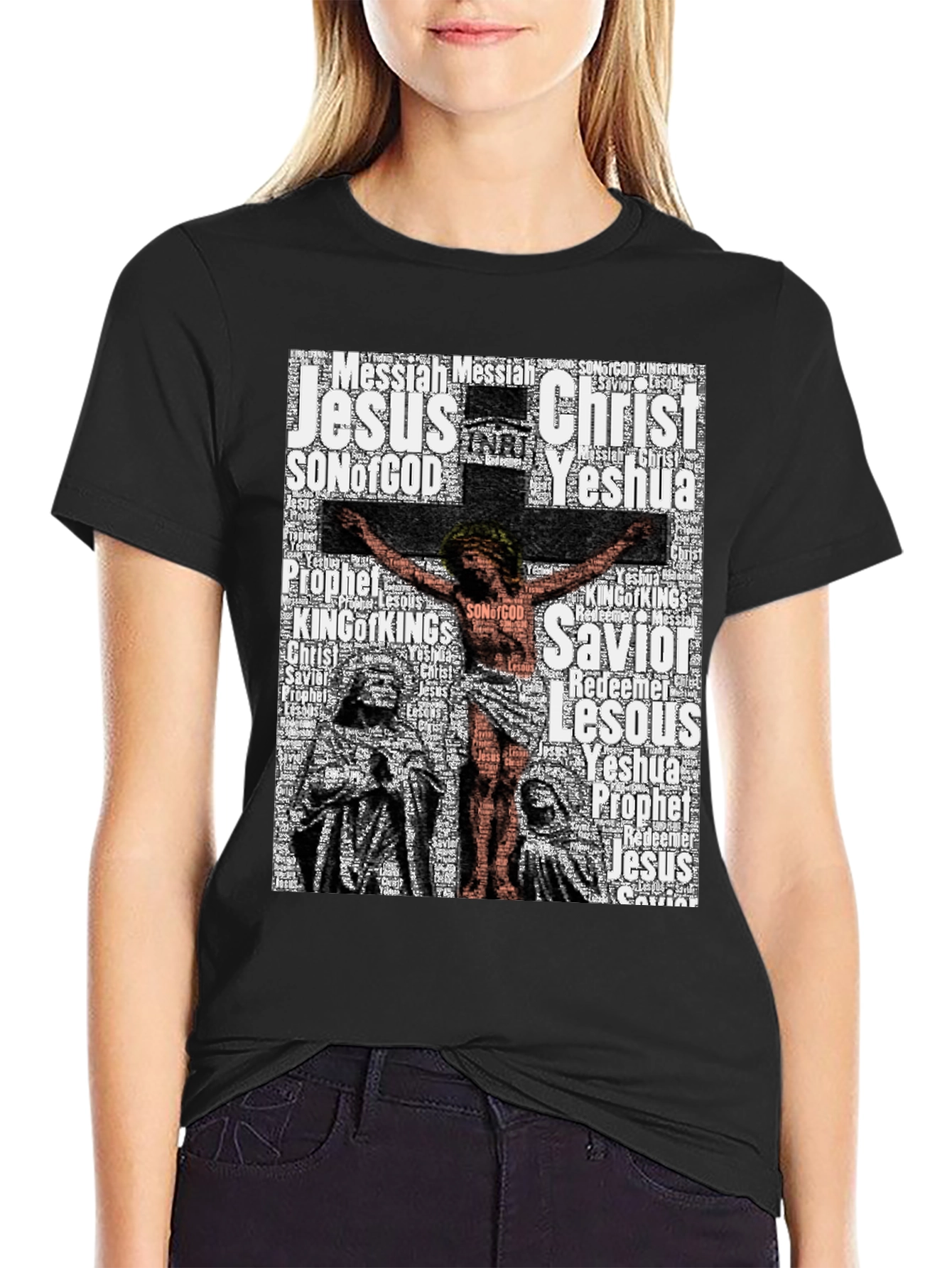 Jesus Christ Word Art Mens T-Shirt