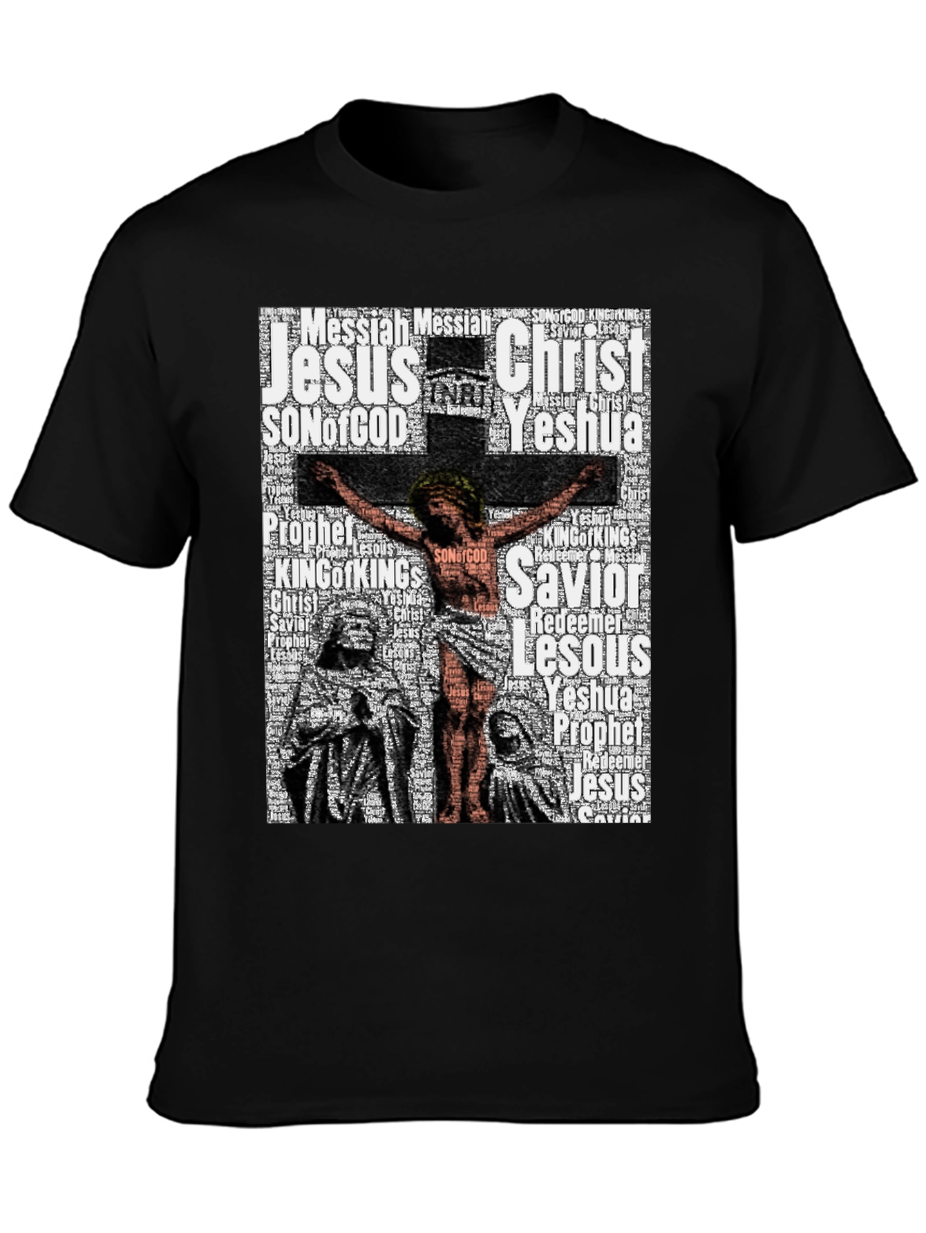 Jesus Christ Word Art Mens T-Shirt
