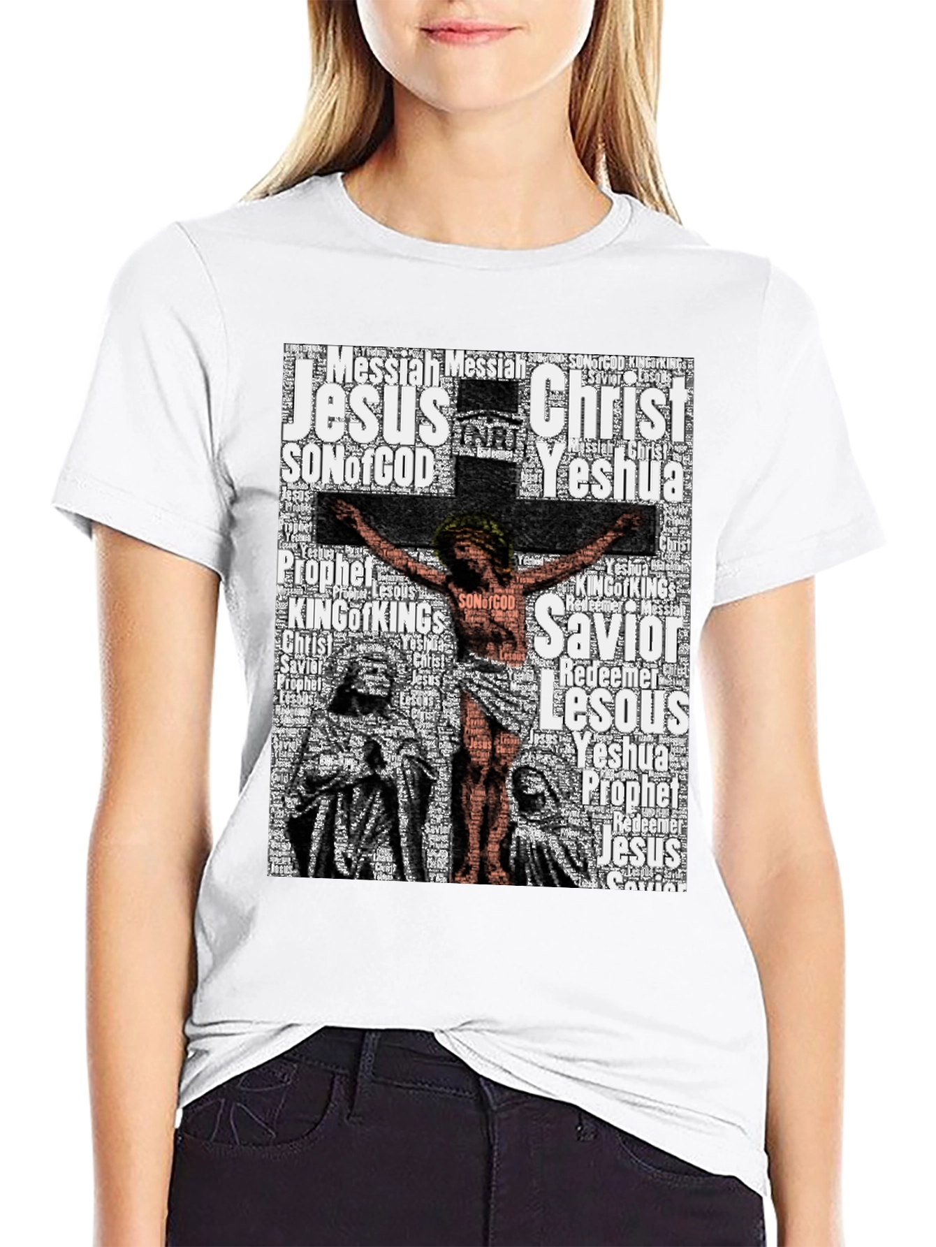Jesus Christ Word Art Mens T-Shirt