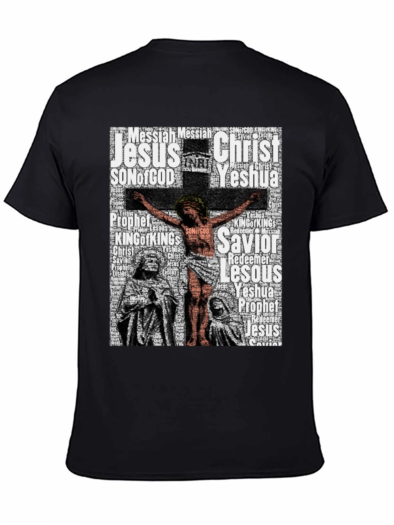 Jesus Christ Word Art Mens T-Shirt