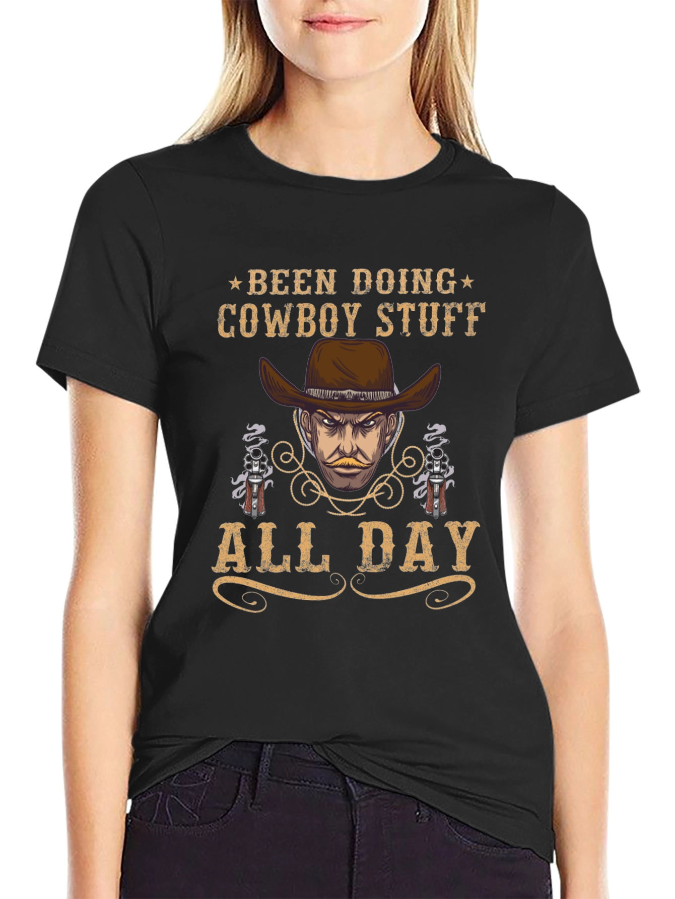 Cowboy Stuff All Day Black T-Shirt