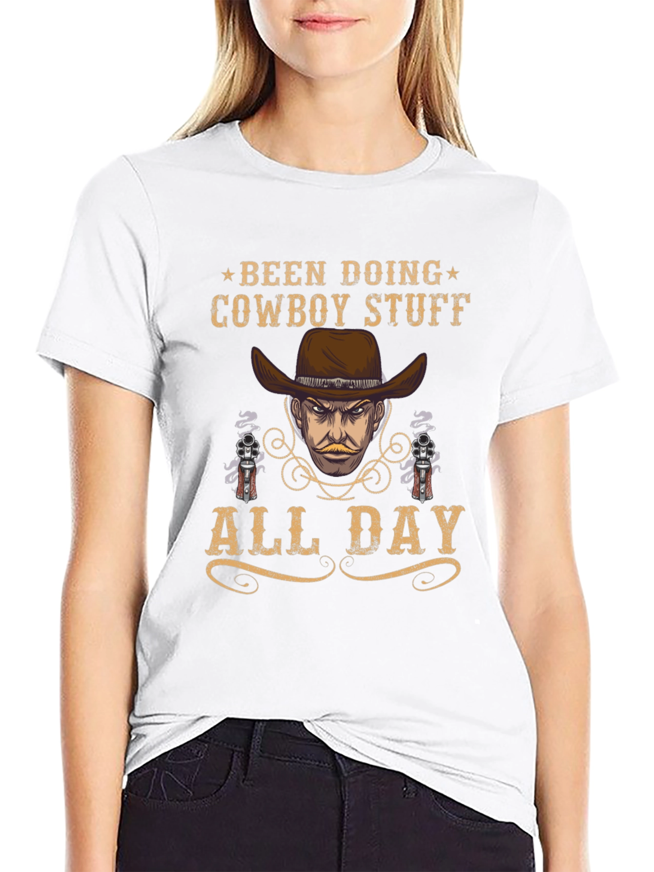 Cowboy Stuff All Day Black T-Shirt