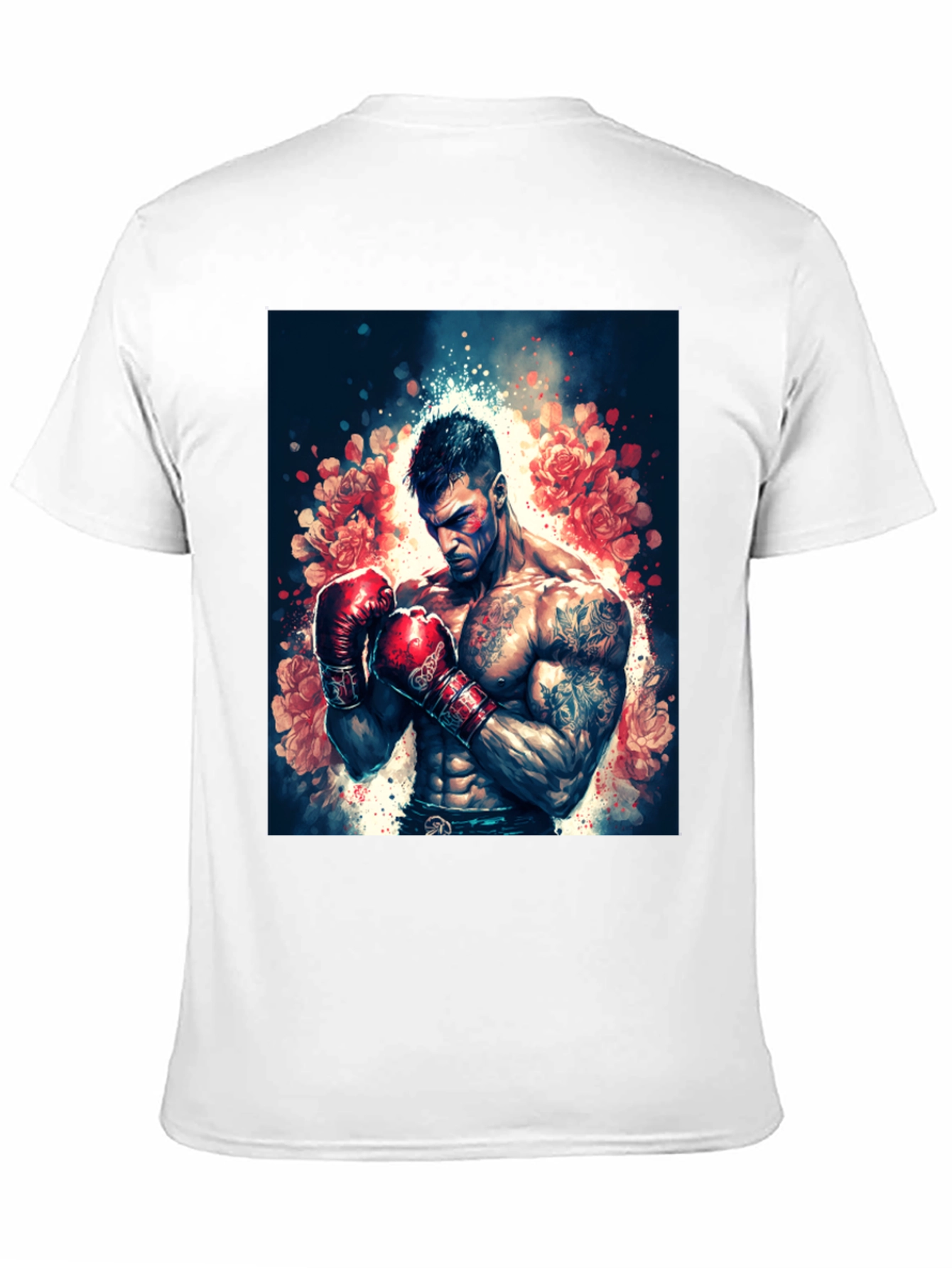 Floral Boxer Graphic Tee - Black T-Shirt