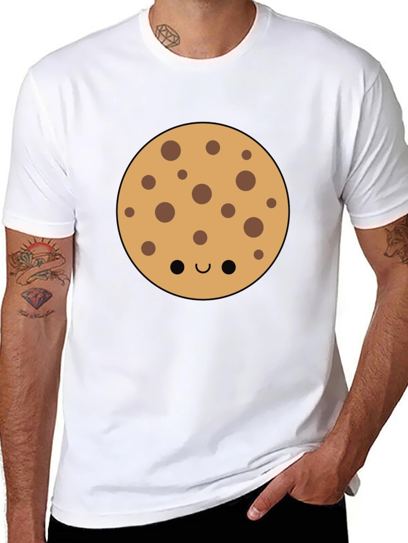 Cute Cookie Graphic Tee - Black Casual Shirt