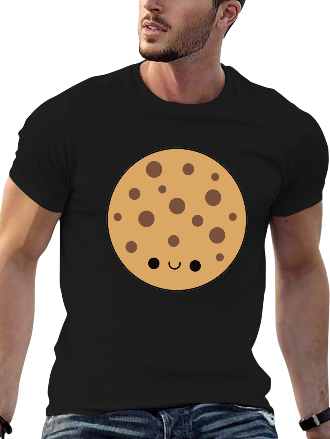 Cute Cookie Graphic Tee - Black Casual Shirt