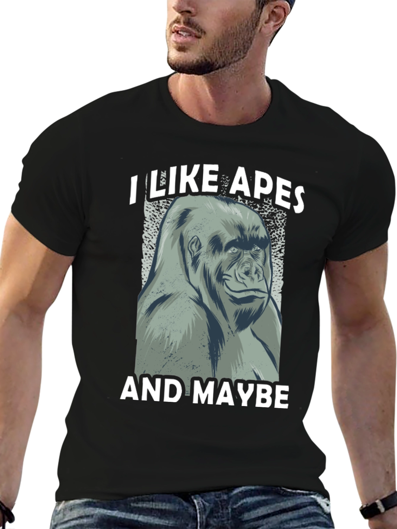I Like Apes Funny Gorilla Graphic T-Shirt