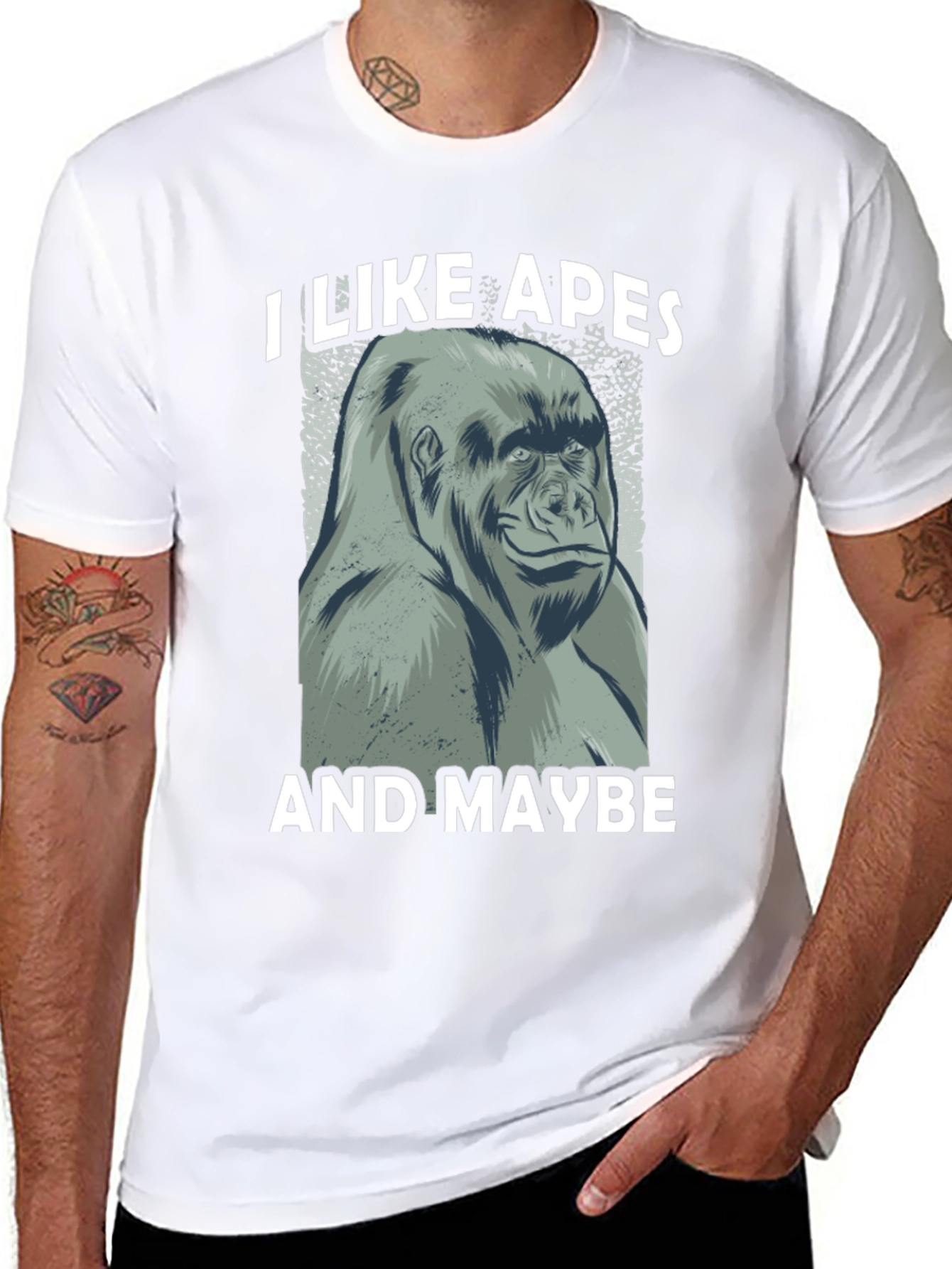 I Like Apes Funny Gorilla Graphic T-Shirt