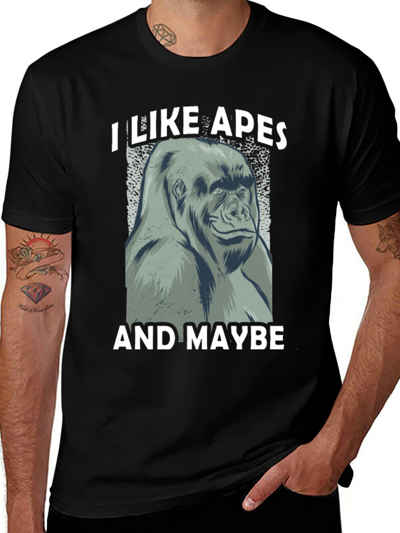 I Like Apes Funny Gorilla Graphic T-Shirt