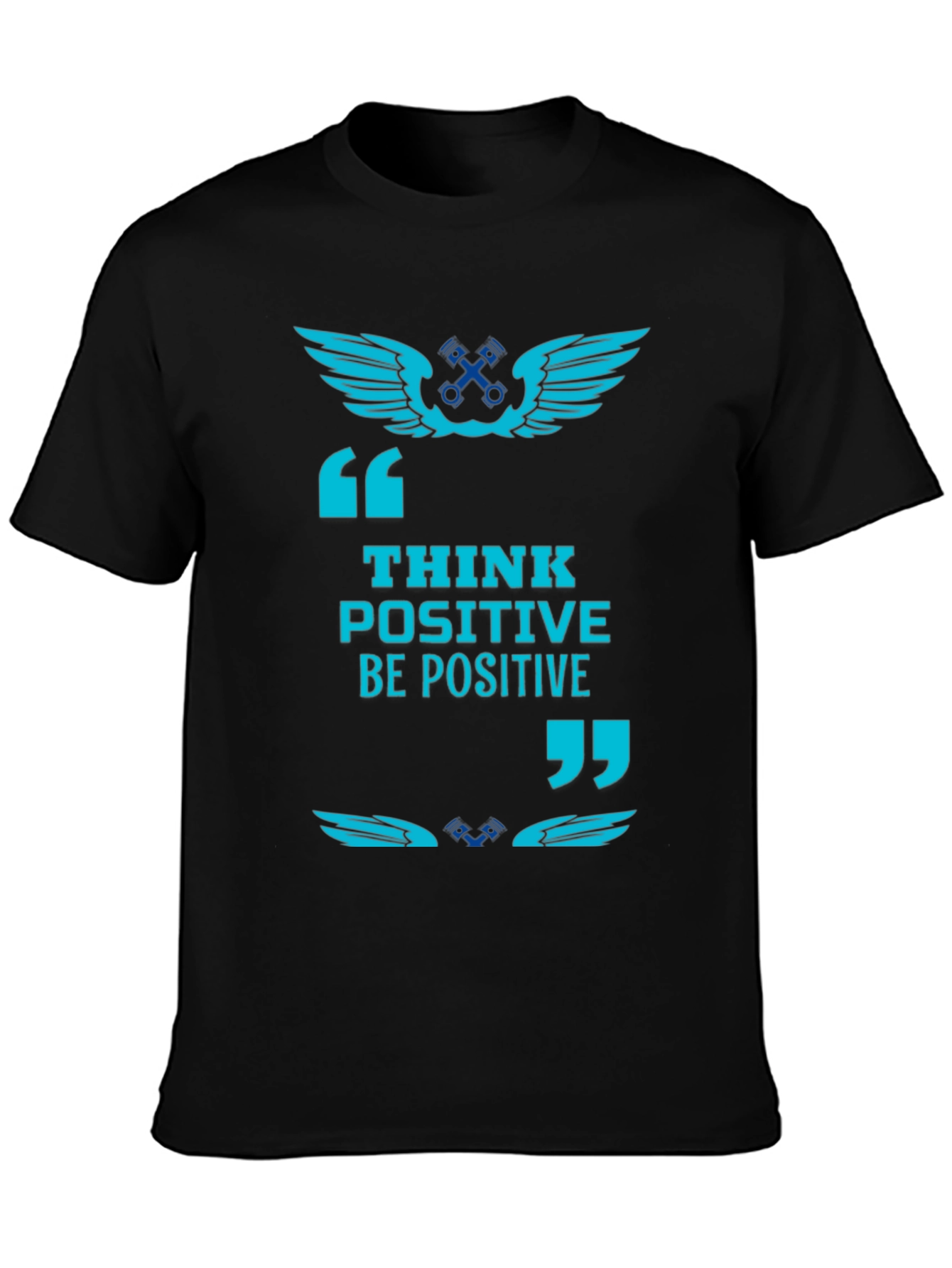 Think Positive Black Graphic Tee